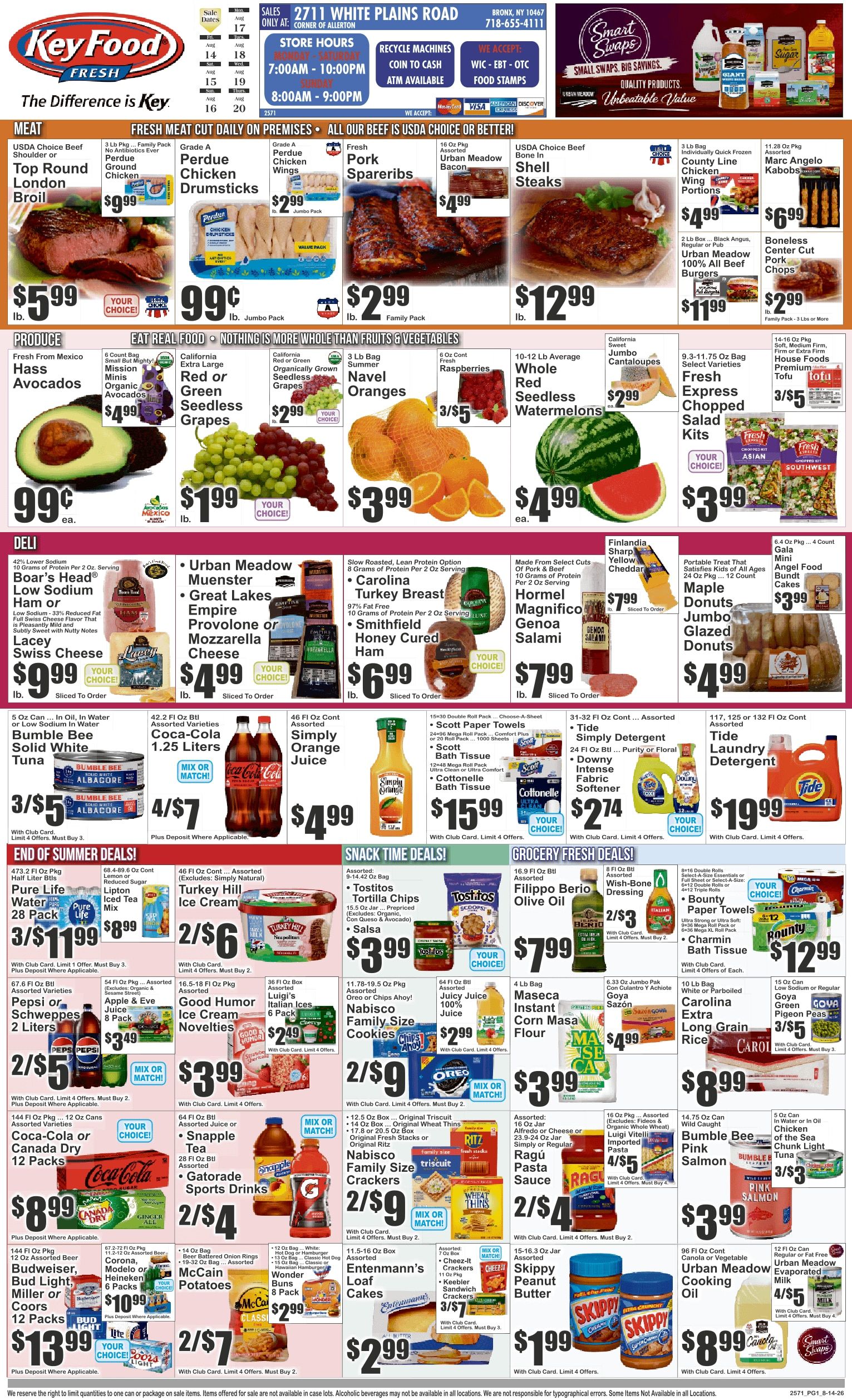 Key Food (2711 White Plains Rd., Bronx, NY) Weekly Ad August 14 - 20, 2026