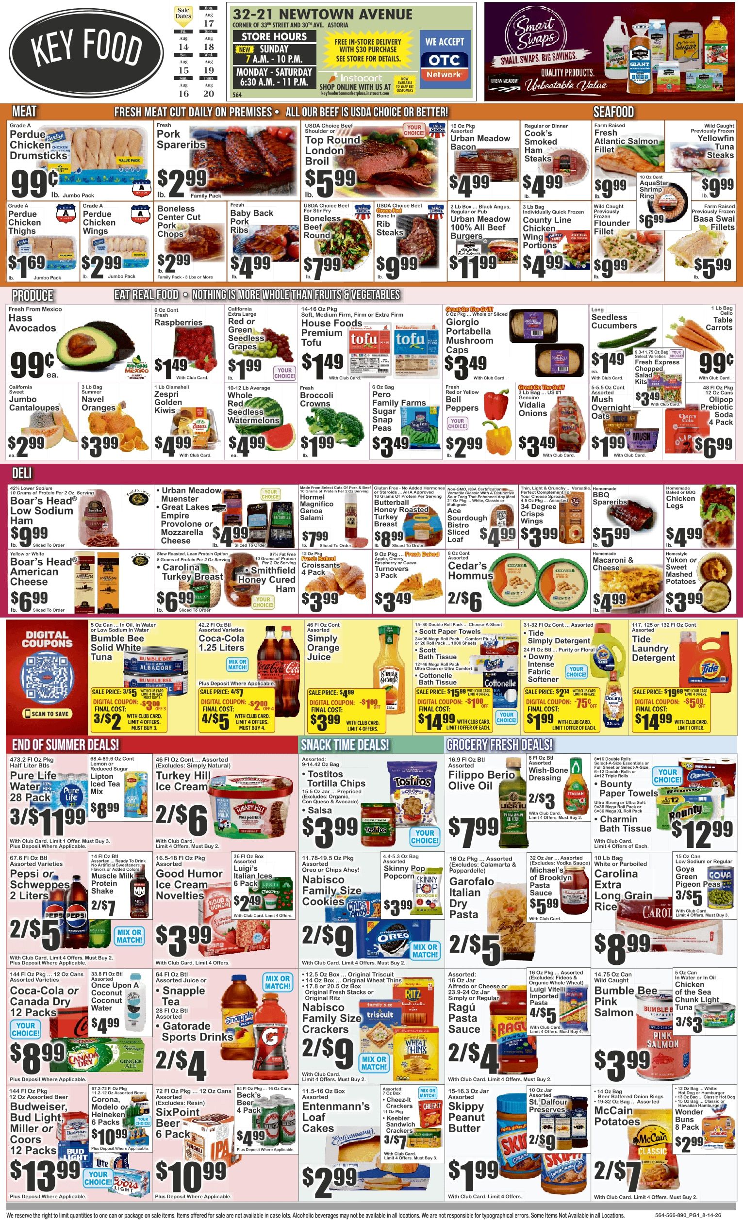 Key Food (32-21 Newtown Ave, Astoria, NY) Weekly Ad August 14 - 20, 2026