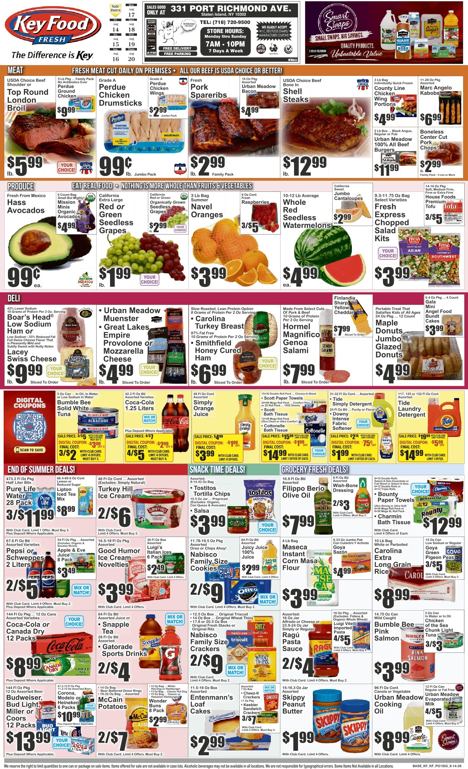 Key Food (331 Port Richmond Ave., Staten Island, NY) Weekly Ad August 14 - 20, 2026