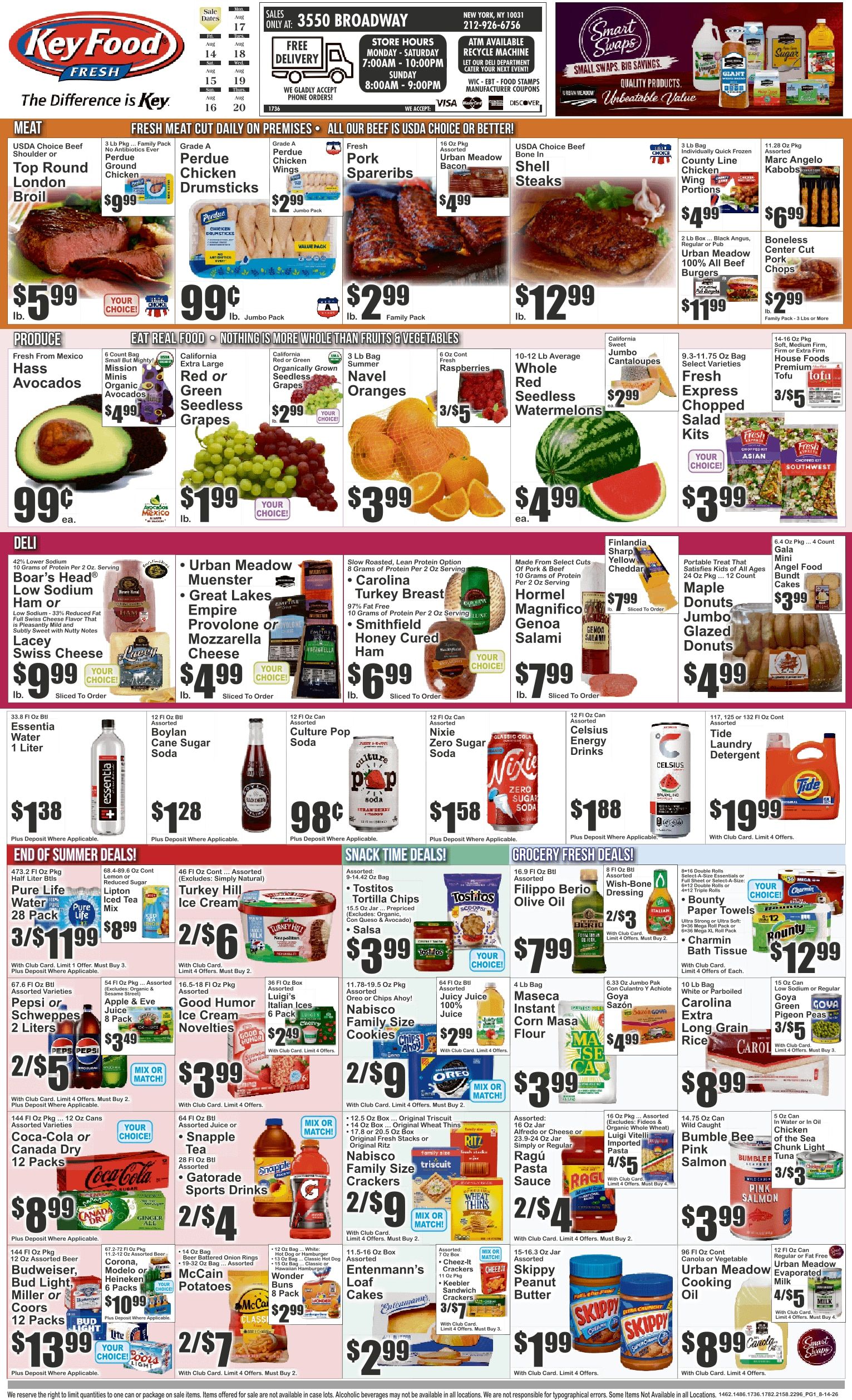 Key Food (3550 Broadway, New York, NY) Weekly Ad August 14 - 20, 2026