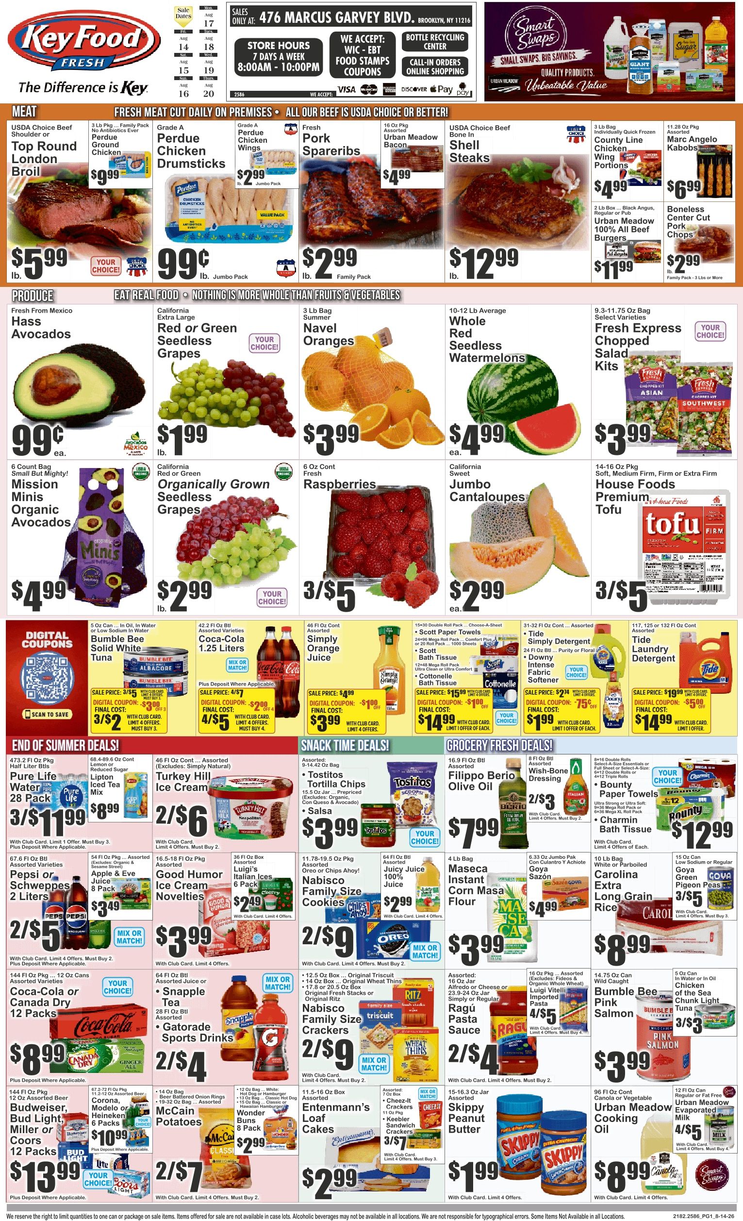 Key Food (476 Marcus Garvey Blvd, Brooklyn, NY) Weekly Ad August 14 - 20, 2026