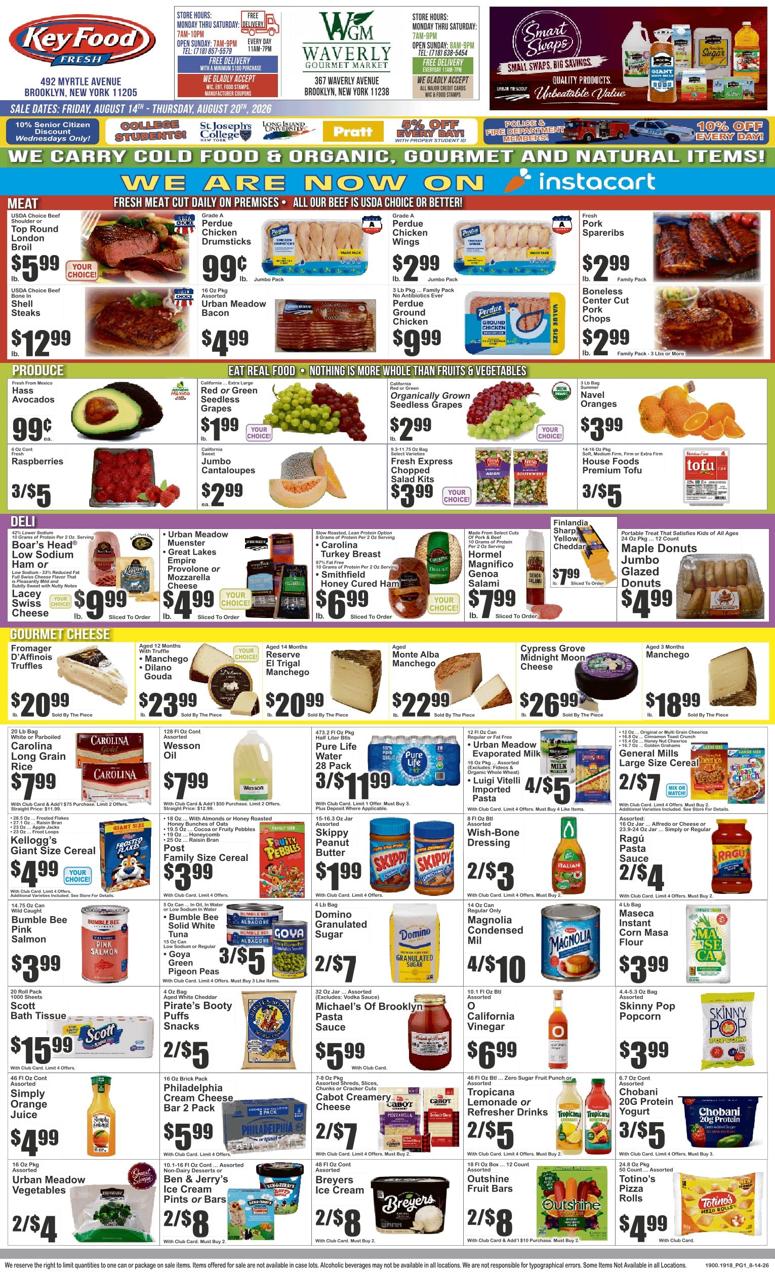 Key Food (492 Myrtle Ae., Brooklyn, NY) Weekly Ad August 14 - 20, 2026