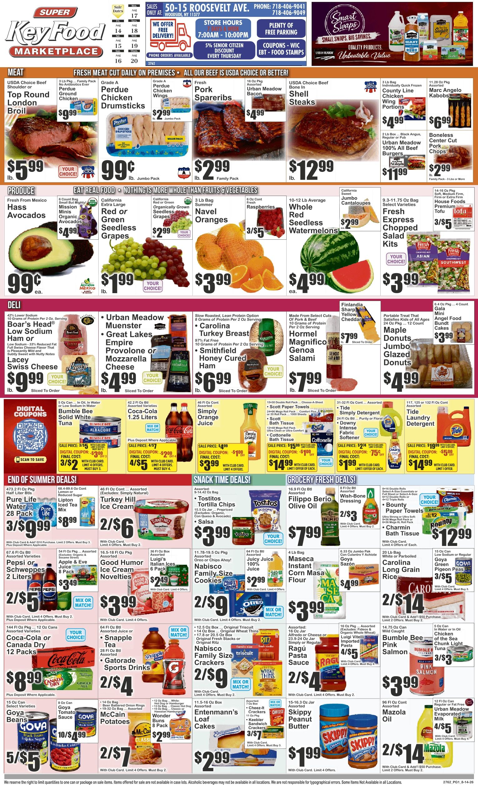 Key Food (50-15 Roosevelt Avenue, Woodside, NY) Weekly Ad August 14 - 20, 2026