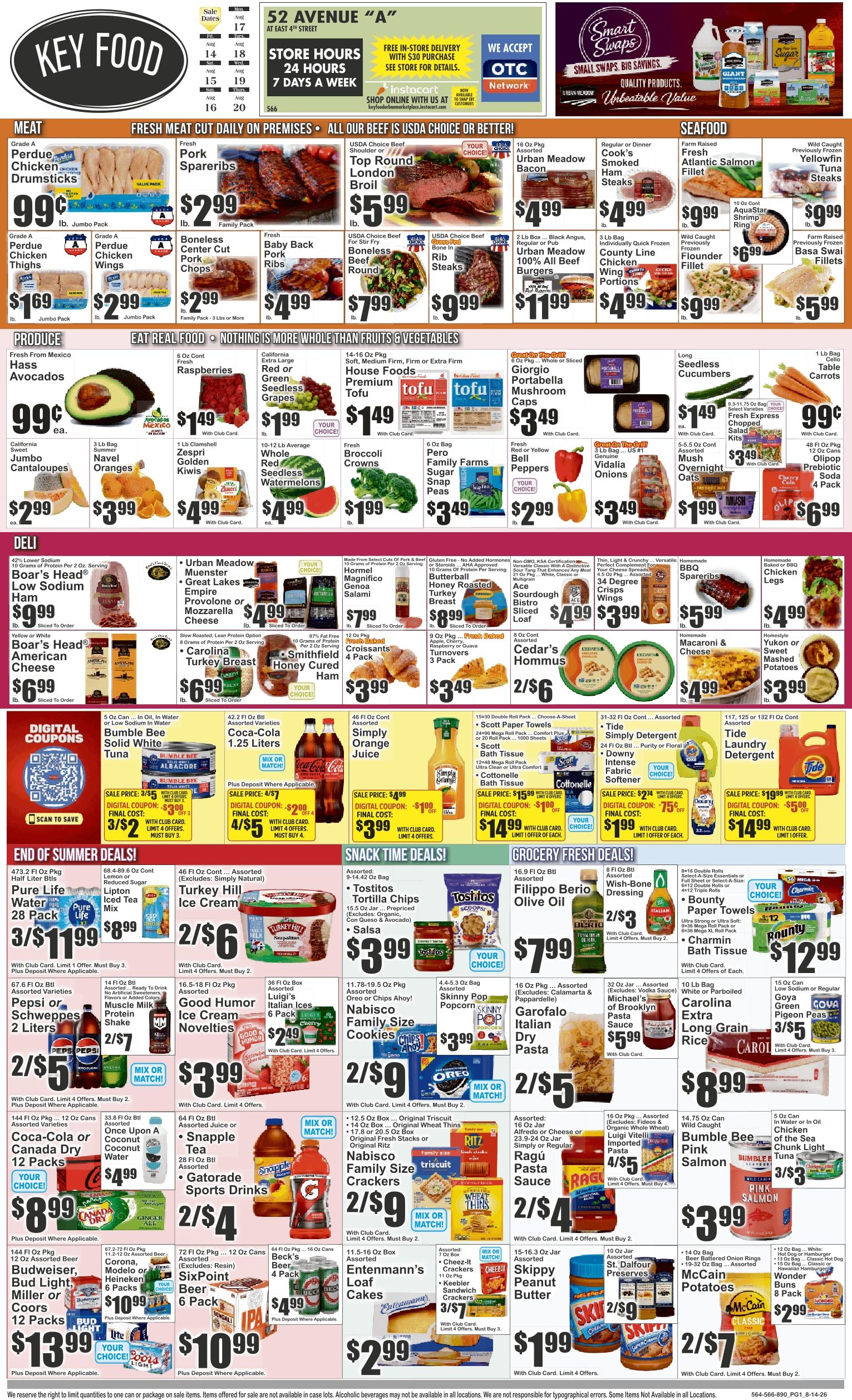 Key Food (52 Avenue A, New York, NY) Weekly Ad August 14 - 20, 2026