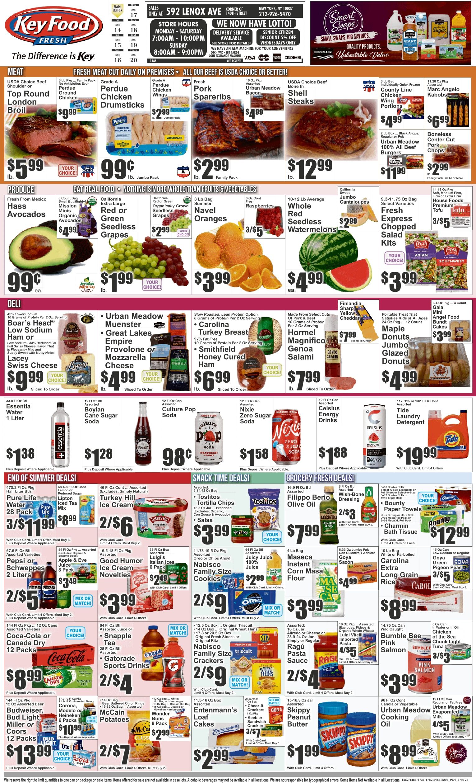 Key Food (592 Lenox Ave, New York, NY) Weekly Ad August 14 - 20, 2026