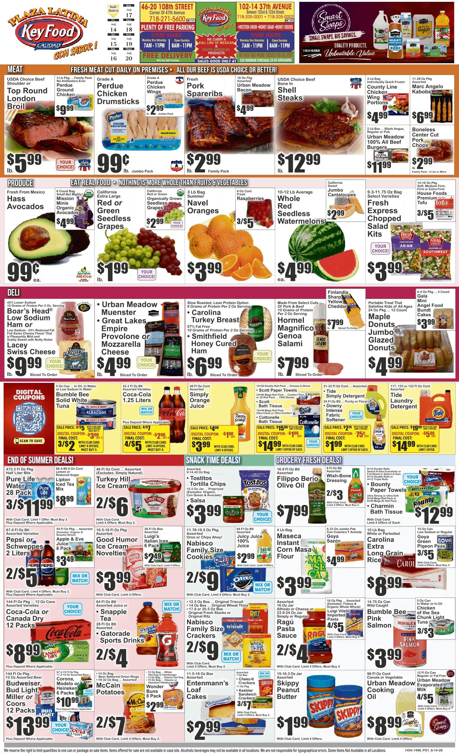 Key Food (Corona Area, NY) Weekly Ad August 14 - 20, 2026