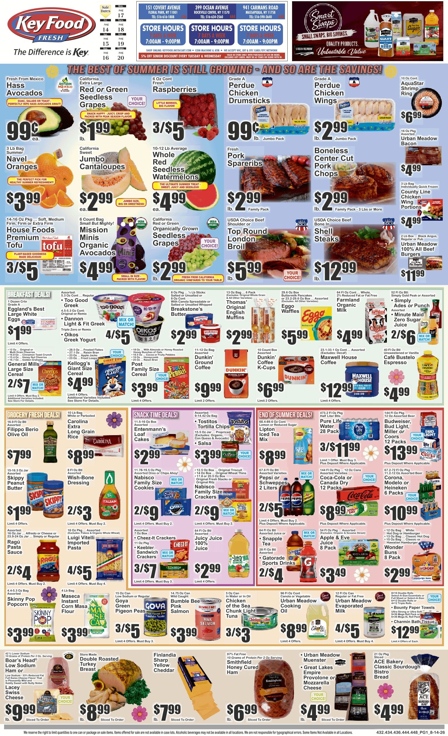 Key Food (Floral Park, Massapequa and Rockville Centre, NY) Weekly Ad August 14 - 20, 2026