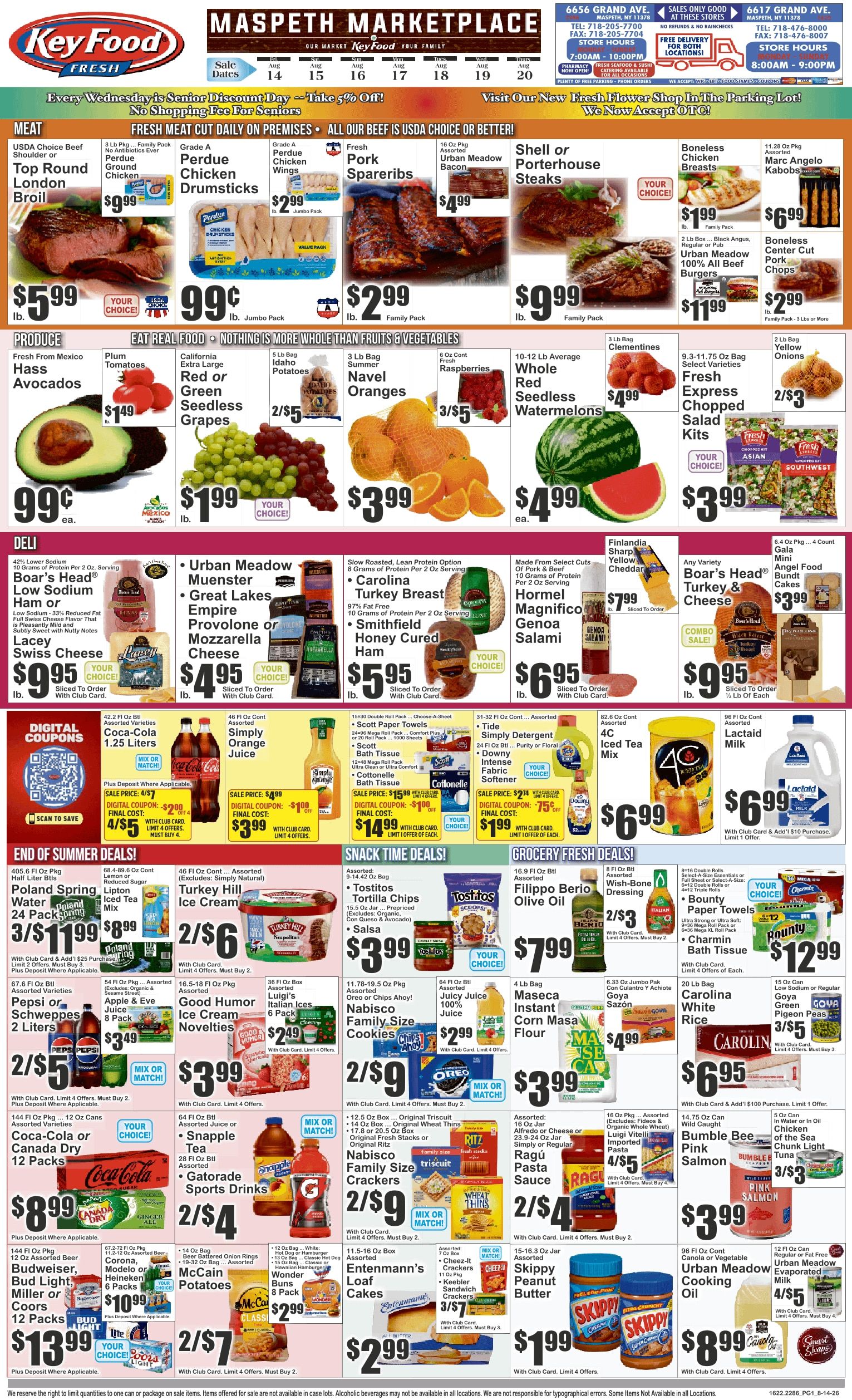 Key Food (Maspeth, NY) Weekly Ad August 14 - 20, 2026