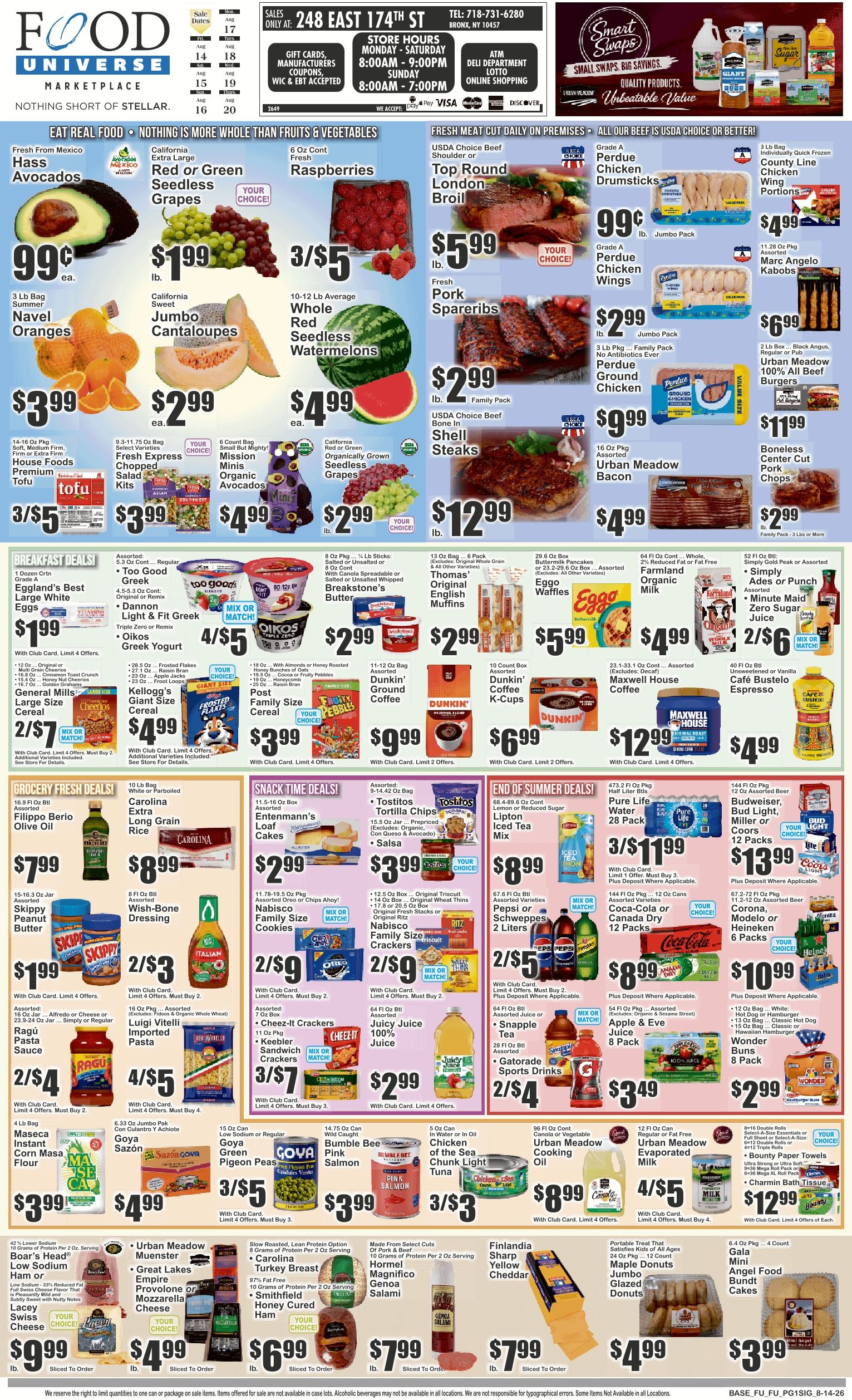 Food Universe (248 East 174th Street, Bronx, NY) Weekly Ad August 14 - 20, 2026