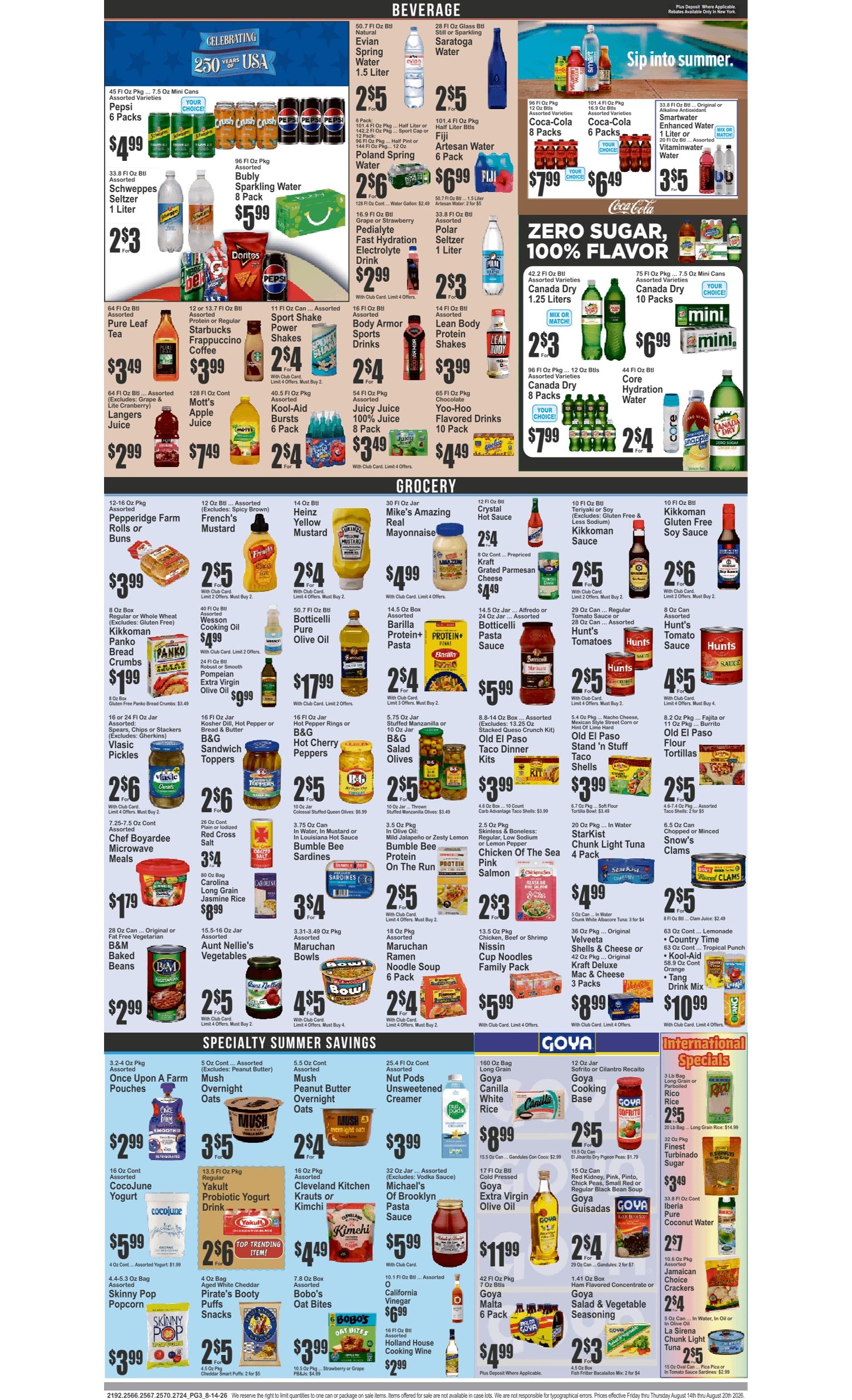 Food Universe (82 W. Kingsbridge Rd., Bronx, NY) Weekly Ad August 14 - 20, 2026