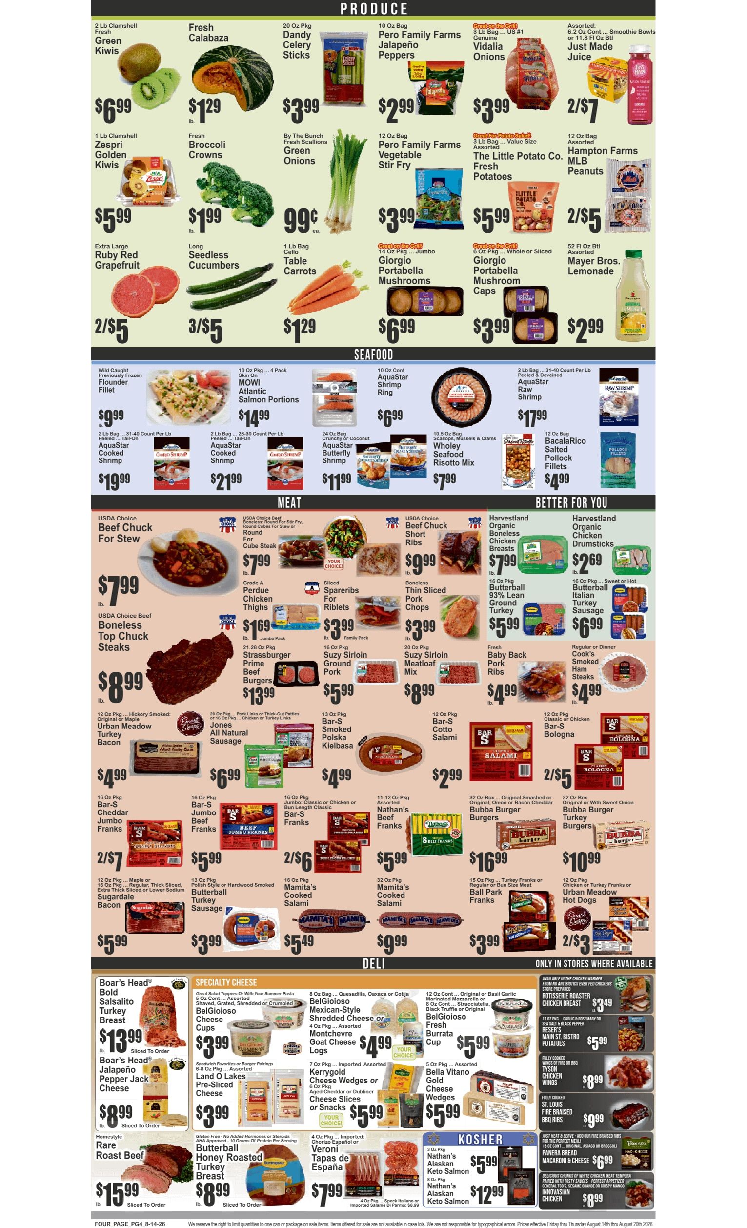 Food Universe (82 W. Kingsbridge Rd., Bronx, NY) Weekly Ad August 14 - 20, 2026
