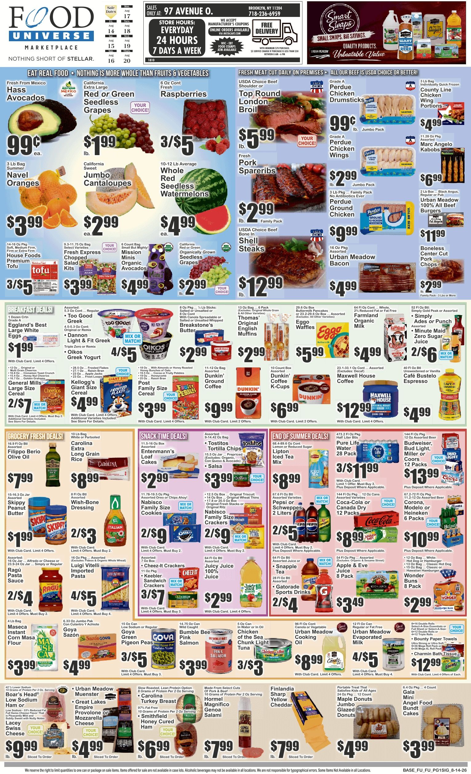 Food Universe (97 Avenue O, Brooklyn, NY) Weekly Ad August 14 - 20, 2026