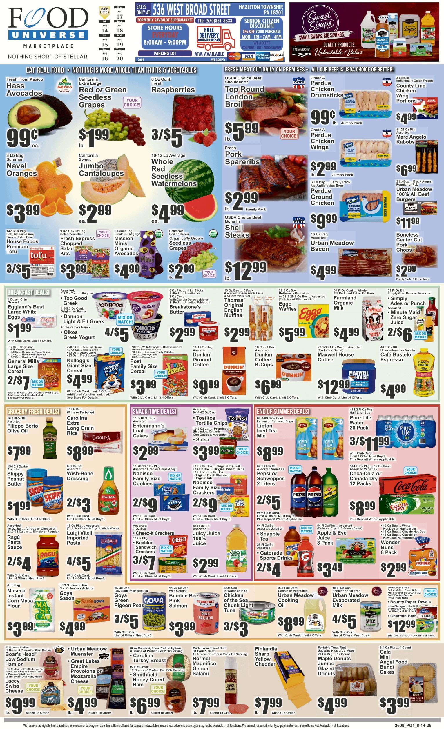 Food Universe (Hazleton, PA) Weekly Ad August 14 - 20, 2026