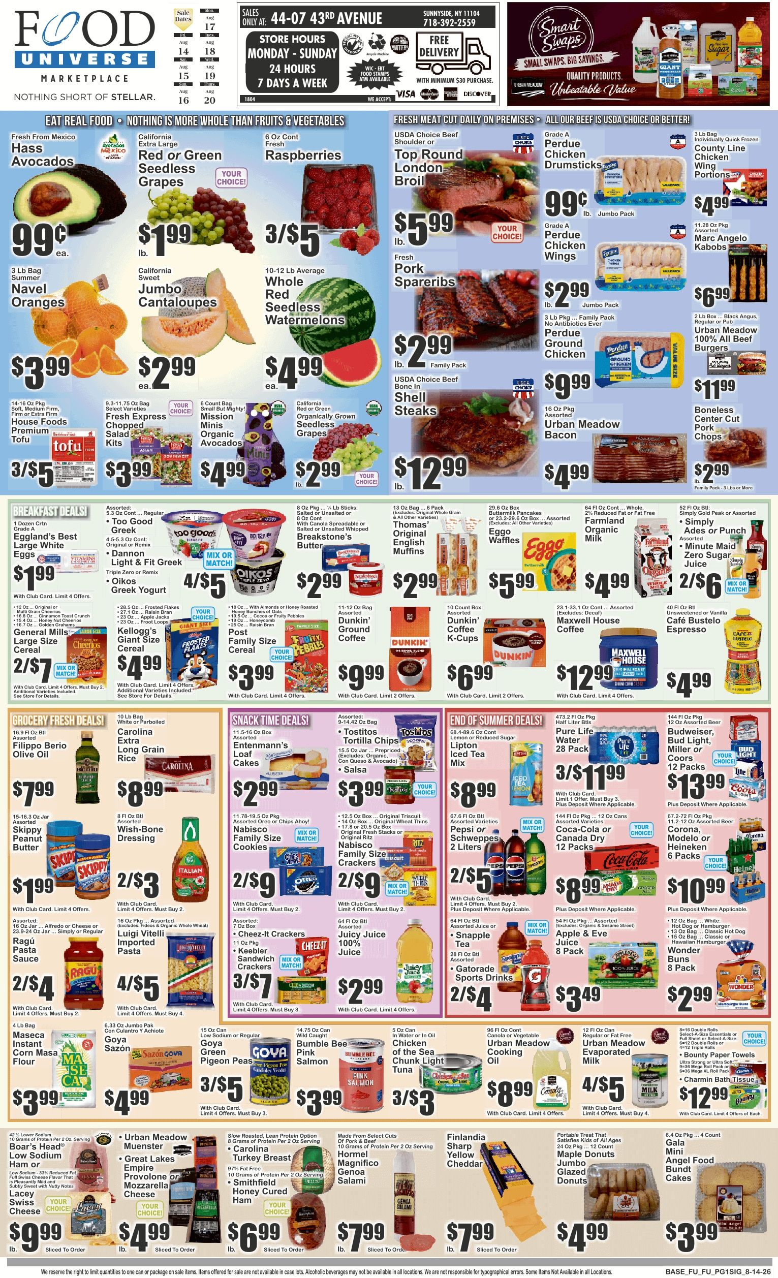 Food Universe (Sunnyside, NY) Weekly Ad August 14 - 20, 2026