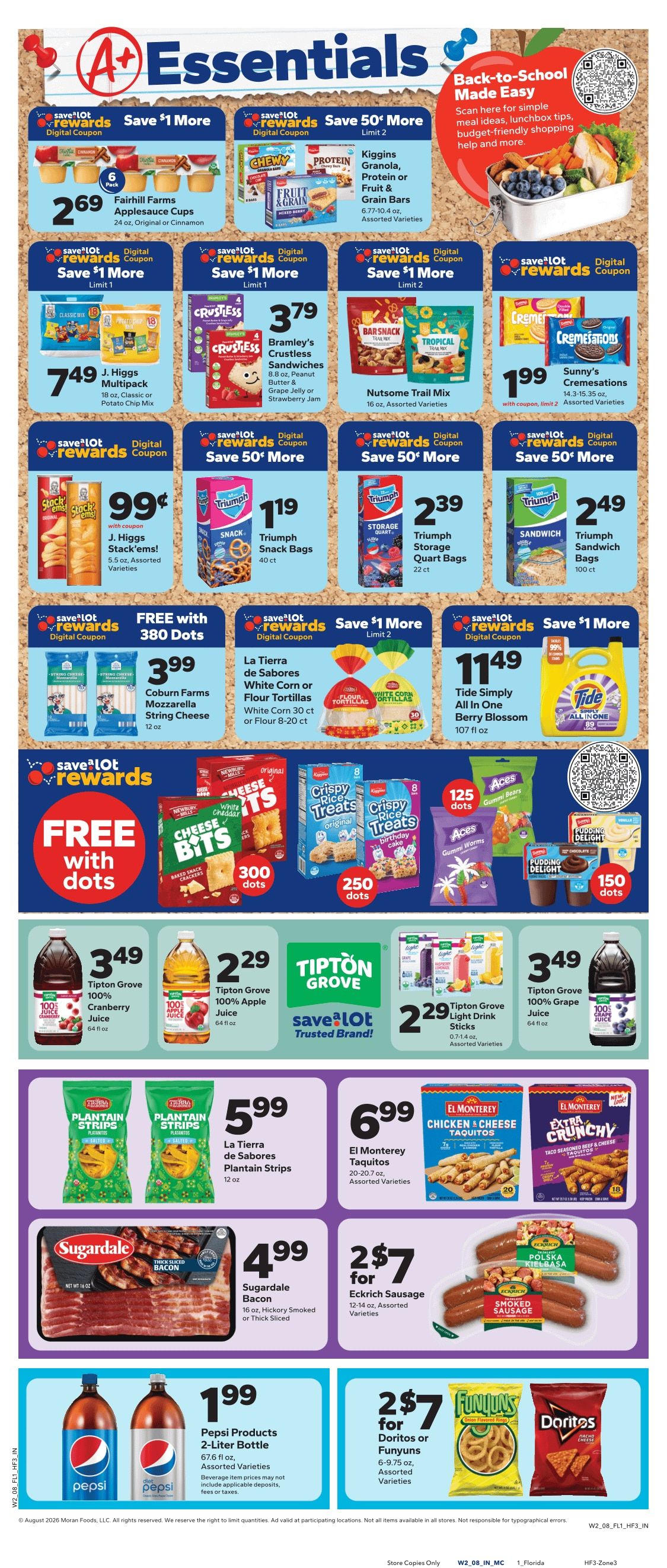 Save a Lot Food Stores (Auburndale and other locations, FL) Weekly Ad August 12 - 18, 2026