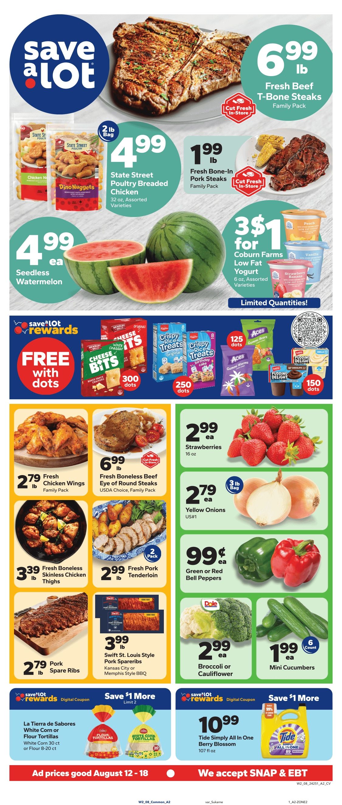 Save a Lot Food Stores (Bradford, Kane and St Marys, PA) Weekly Ad August 12 - 18, 2026