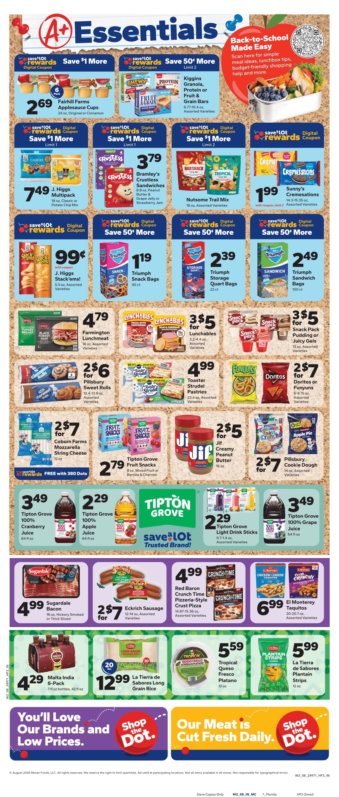 Save a Lot Food Stores (Bronson, FL) Weekly Ad August 12 - 18, 2026