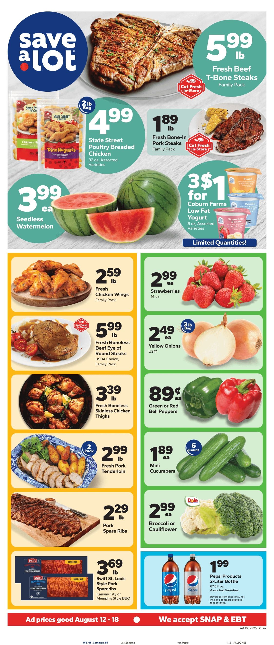 Save a Lot Food Stores (Cincinnati, OH) Weekly Ad August 12 - 18, 2026