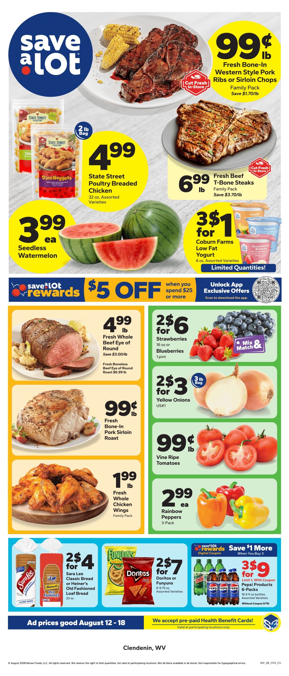 Save a Lot Food Stores (Clendenin, WV) Weekly Ad August 12 - 18, 2026