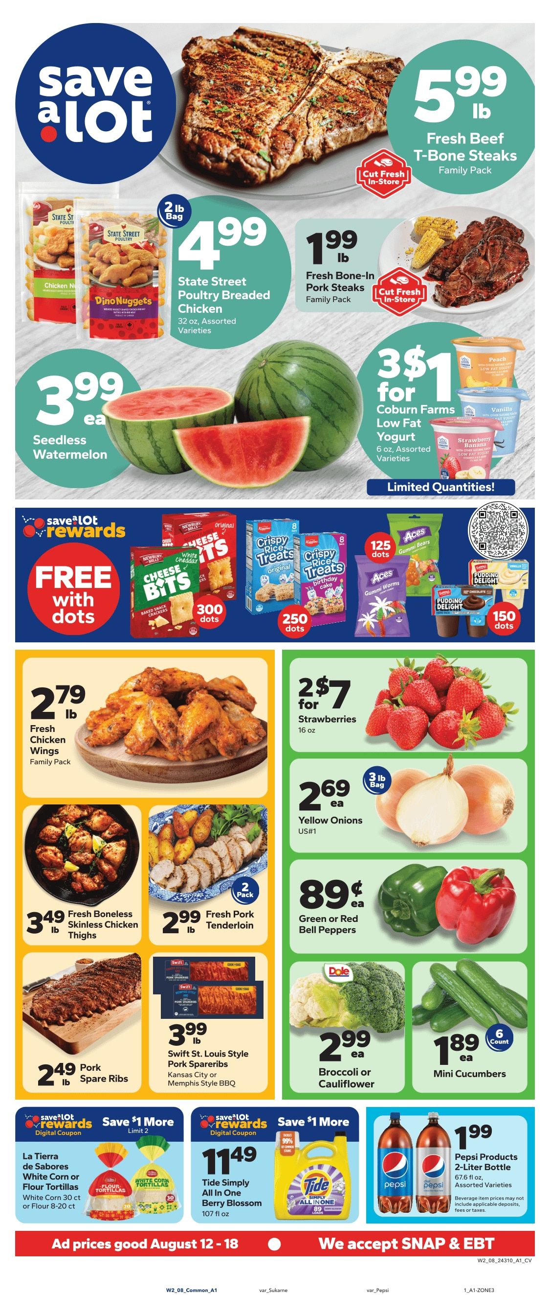 Save a Lot Food Stores (Cutlerville, MI) Weekly Ad August 12 - 18, 2026