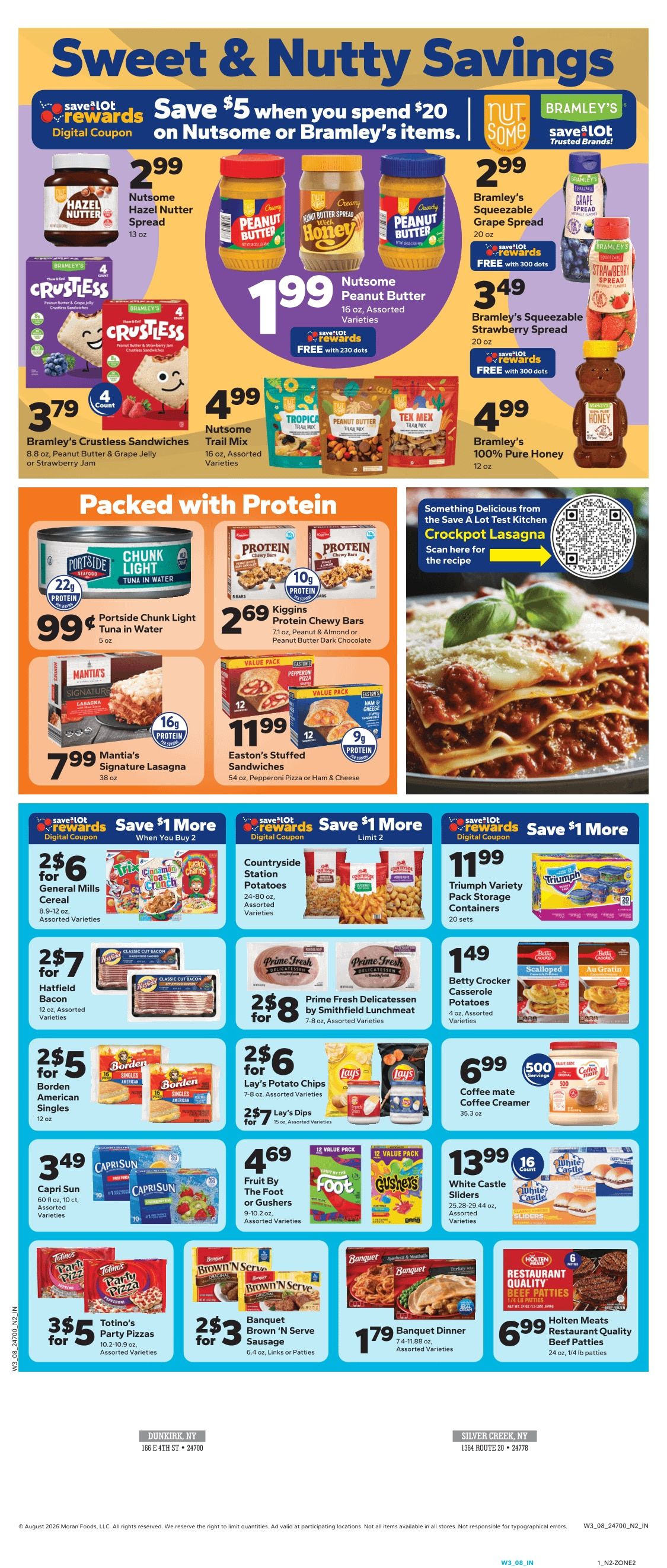 Save a Lot Food Stores (Dunkirk and Silver Creek, NY) Weekly Ad August 16 - 22, 2026