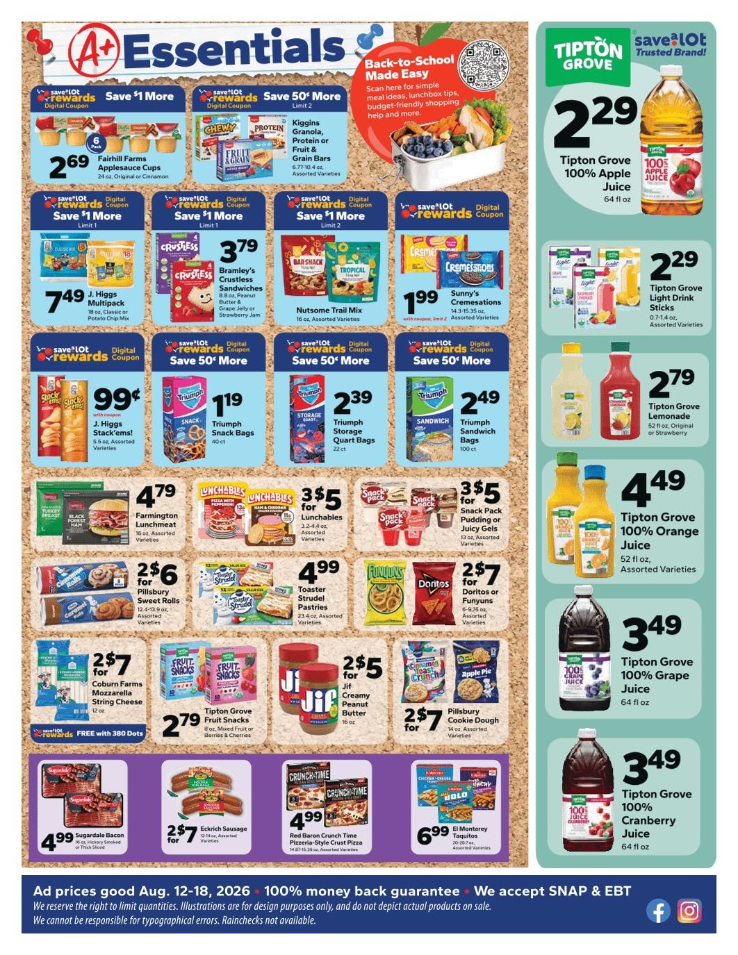 Save a Lot Food Stores (LeRoy, NY) Weekly Ad August 12 - 18, 2026