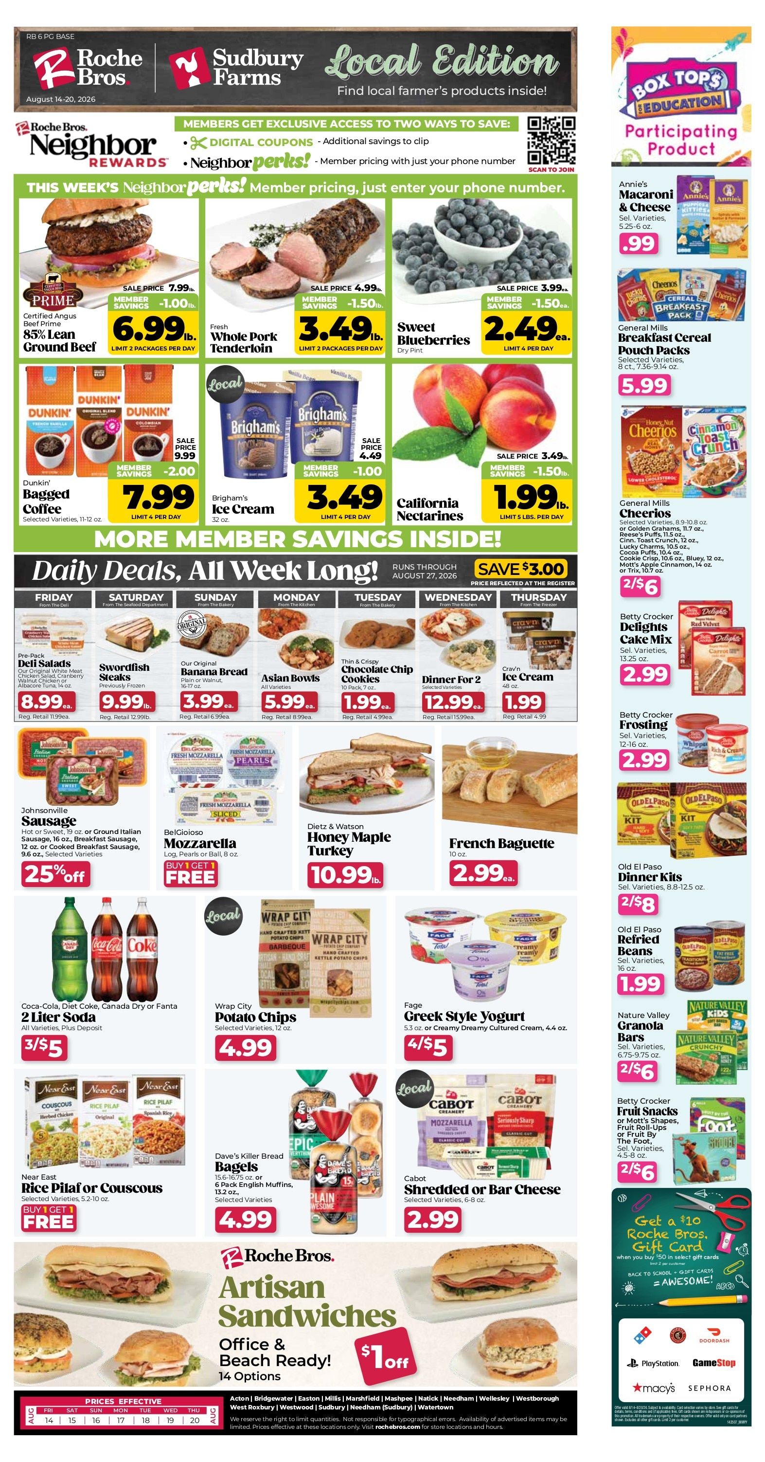Roche Bros. Weekly Ad August 14 - 20, 2026