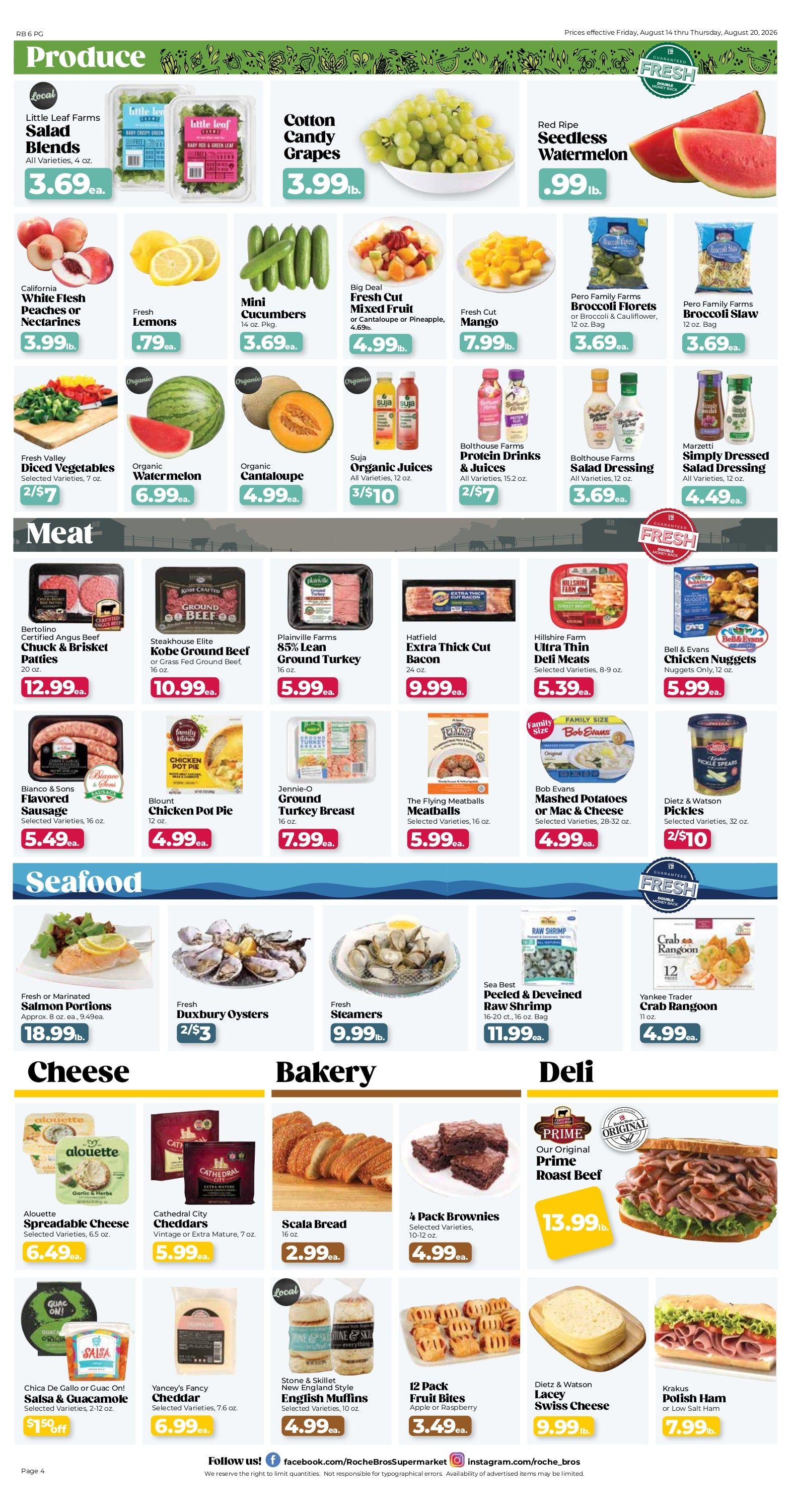 Roche Bros. Weekly Ad August 14 - 20, 2026