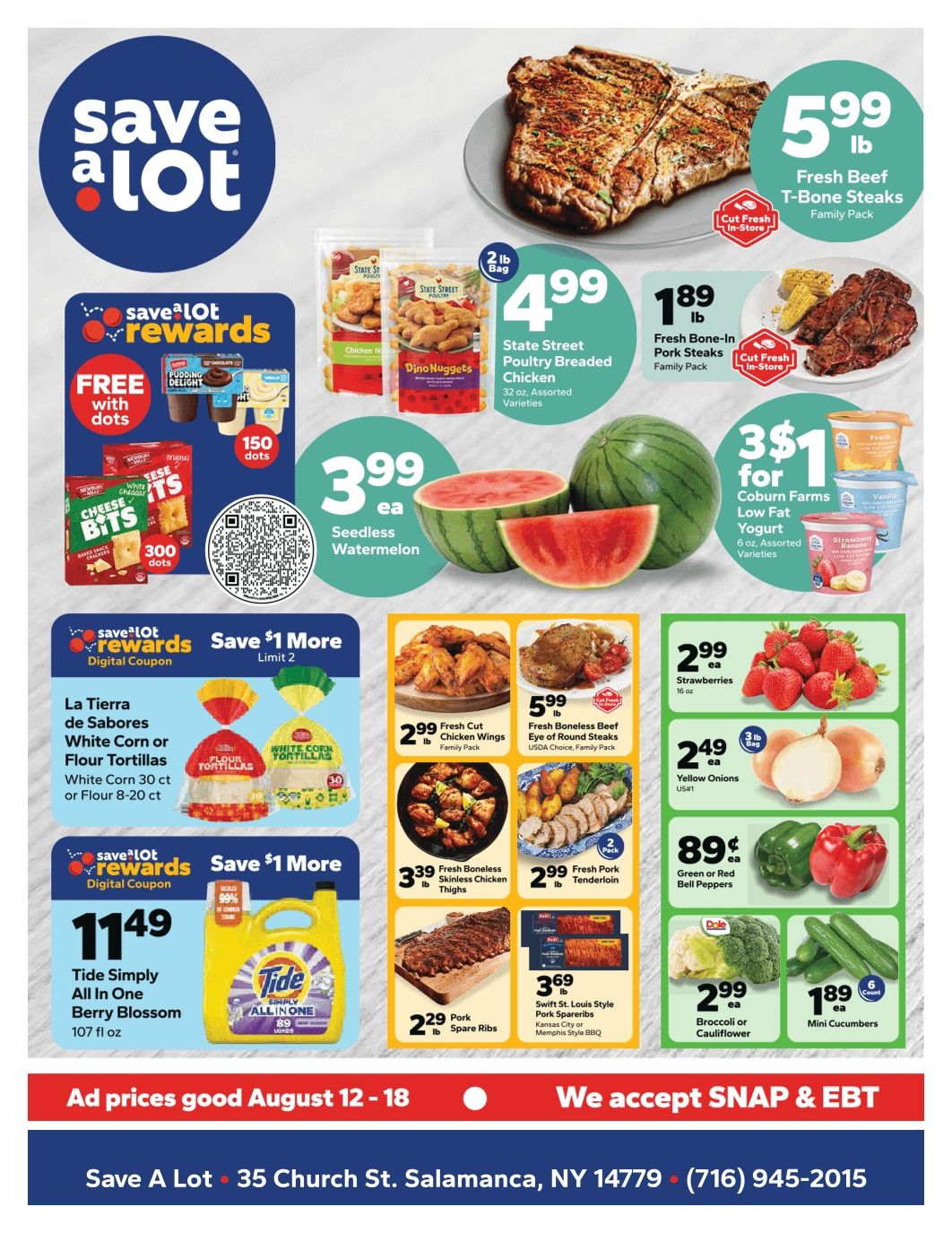 Save a Lot Food Stores (Salamanca, NY) Weekly Ad August 12 - 18, 2026