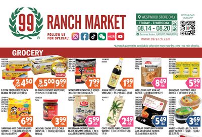 99 Ranch Market (Westwood, CA) Weekly Ad August 14 - 20, 2026