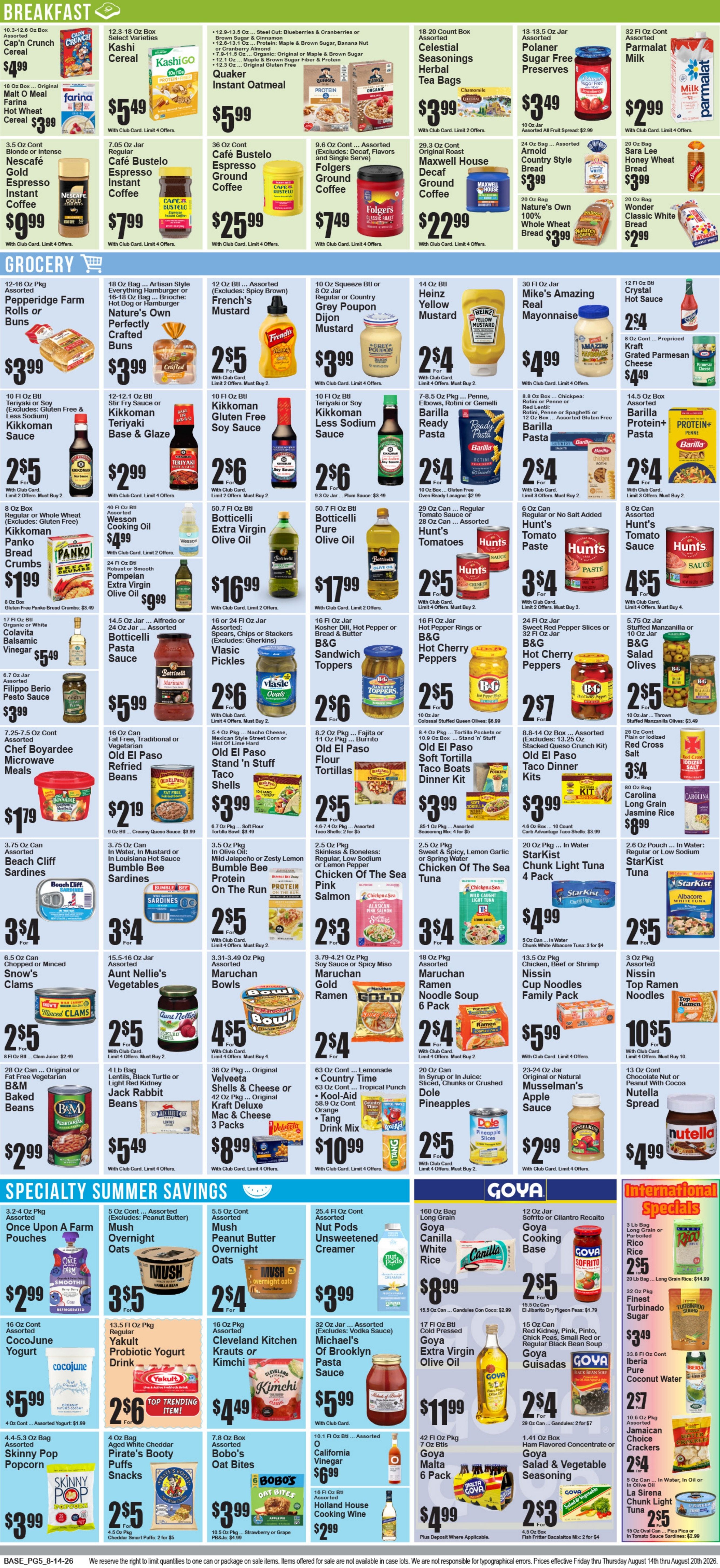 Food World Supermarket Weekly Ad August 14 - 20, 2026