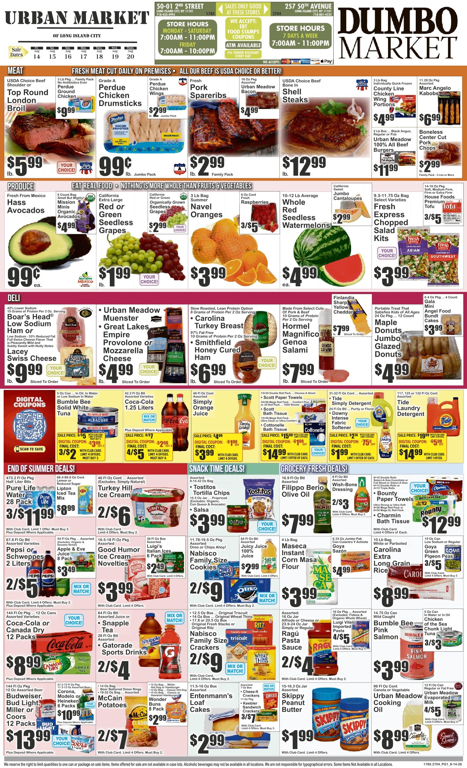 Dumbo Market (Long Island City, NY) Key Food Weekly Ad August 14 - 20, 2026