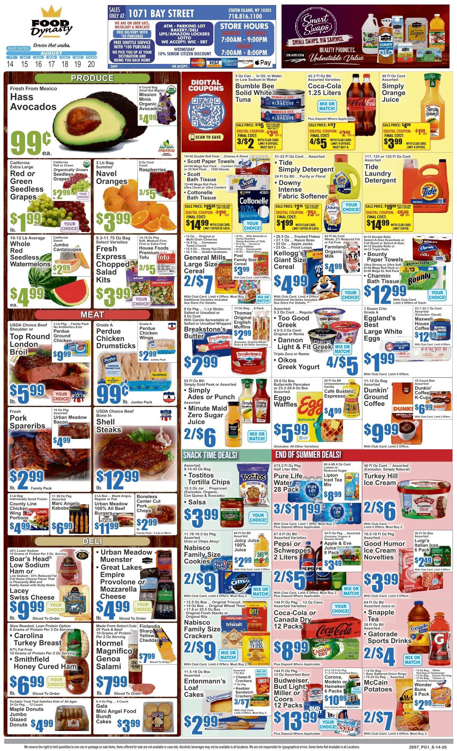 Food Dynasty (1071 Bay Street, Staten Island, NY) Key Food Weekly Ad August 14 - 20, 2026
