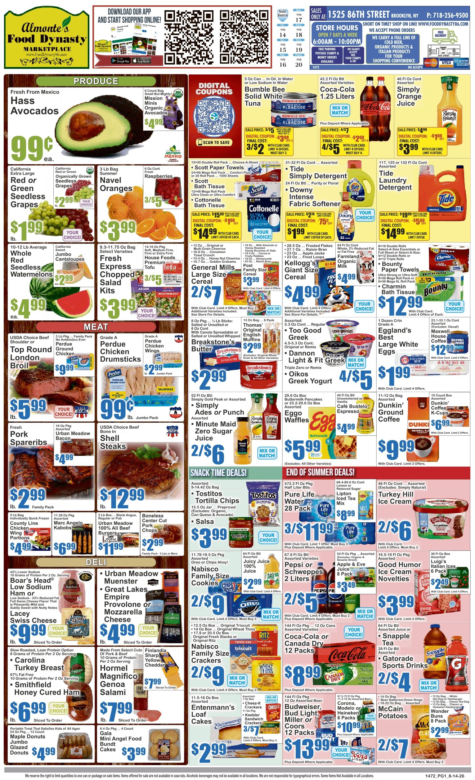 Food Dynasty (Brooklyn, NY) Key Food Weekly Ad August 14 - 20, 2026