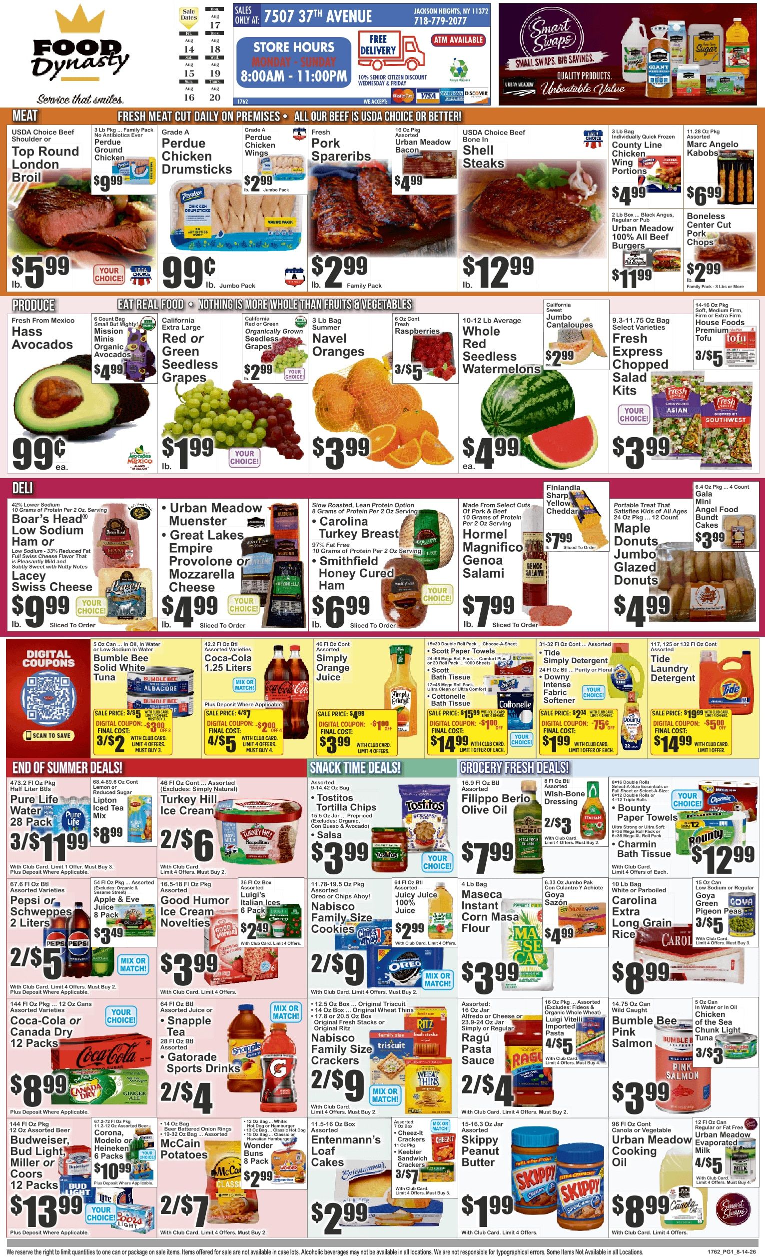 Food Dynasty (Jackson Heights, NY) Key Food Weekly Ad August 14 - 20, 2026