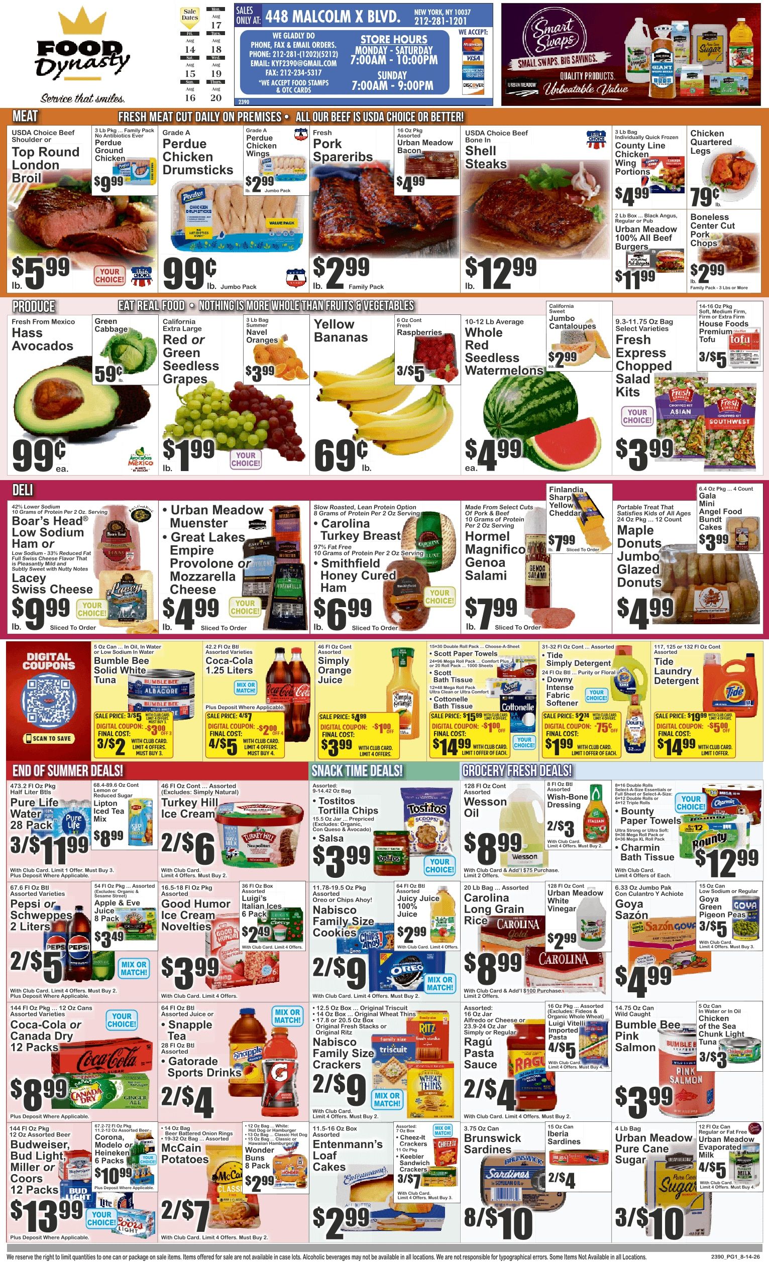 Food Dynasty (New York, NY) Key Food Weekly Ad August 14 - 20, 2026