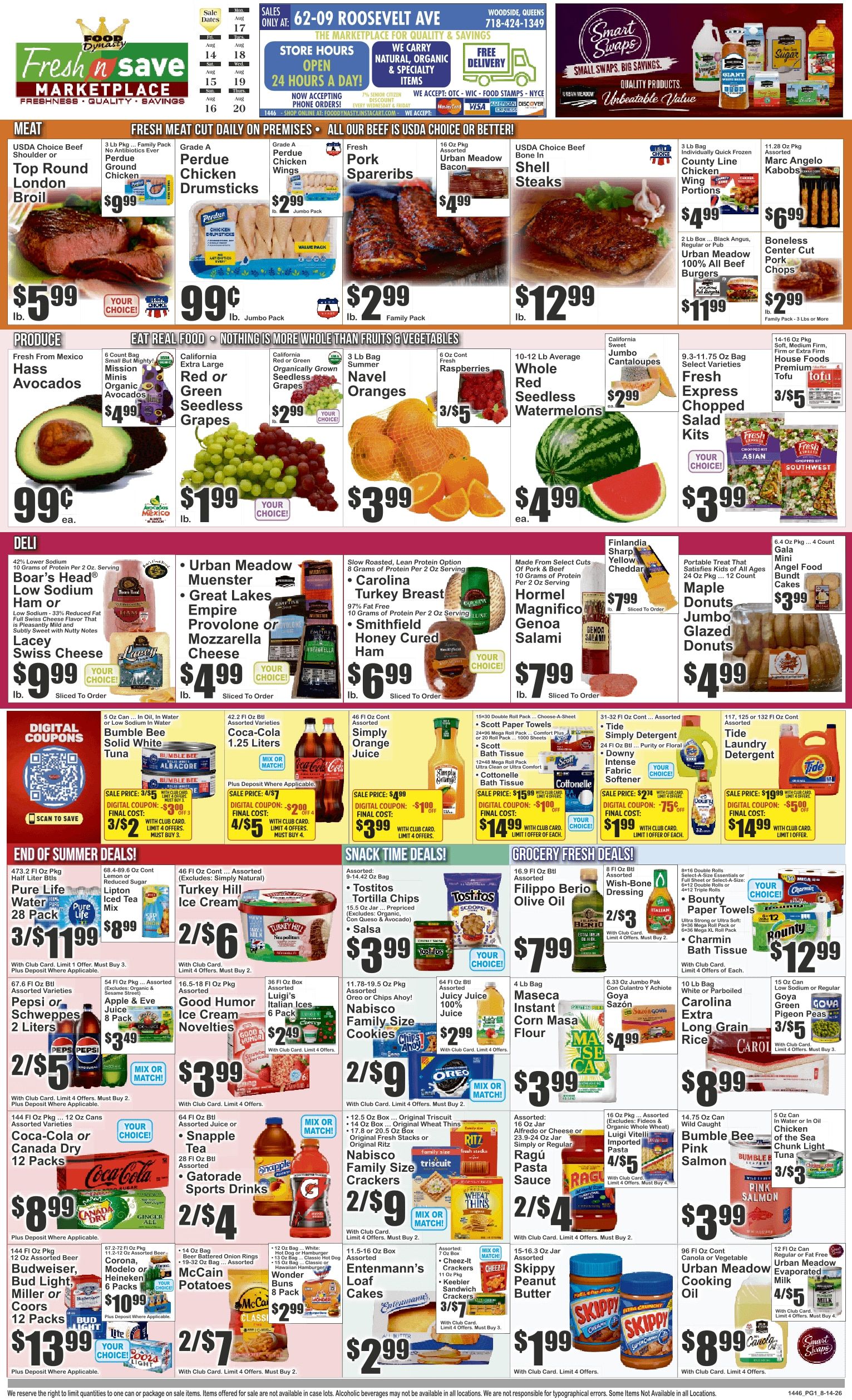 Fresh N Save Marketplace (Woodside, NY) Key Food Weekly Ad August 14 - 20, 2026