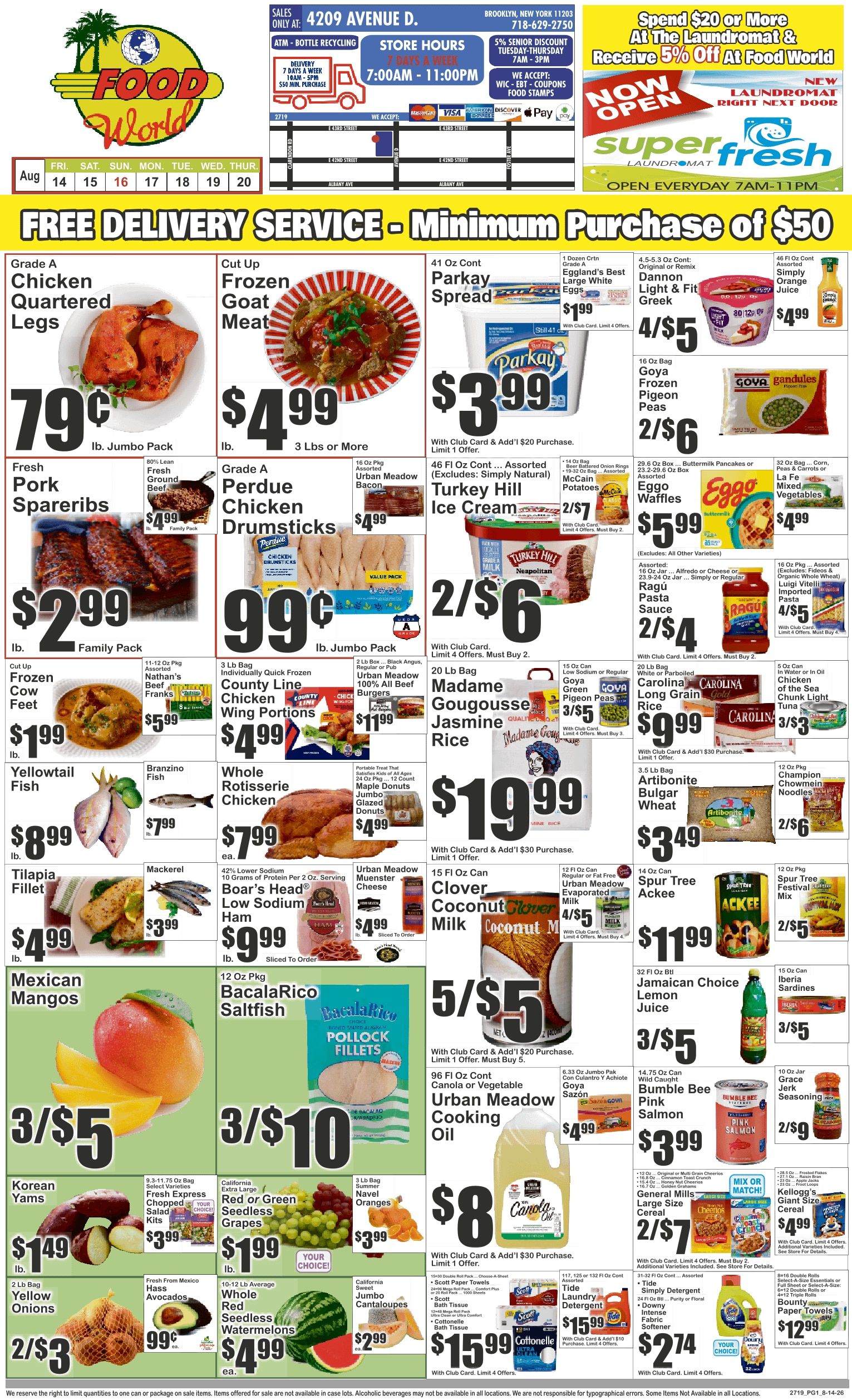 Food World Supermarket (4209 Avenue D, Brooklyn, NY) Key Food Weekly Ad August 14 - 20, 2026