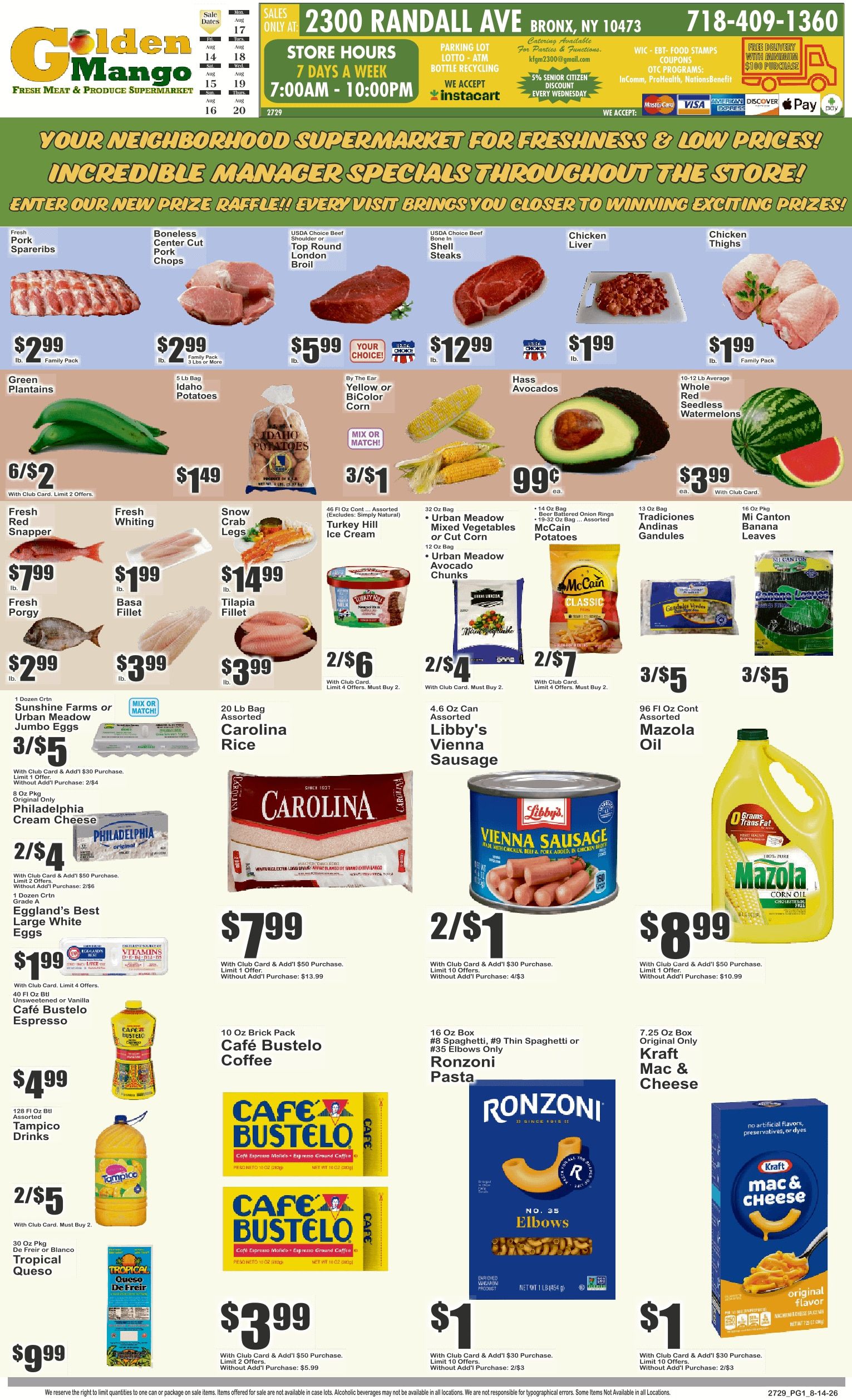 Golden Mango (2300 Randall Avenue, Bronx, NY) Key Food Weekly Ad August 14 - 20, 2026