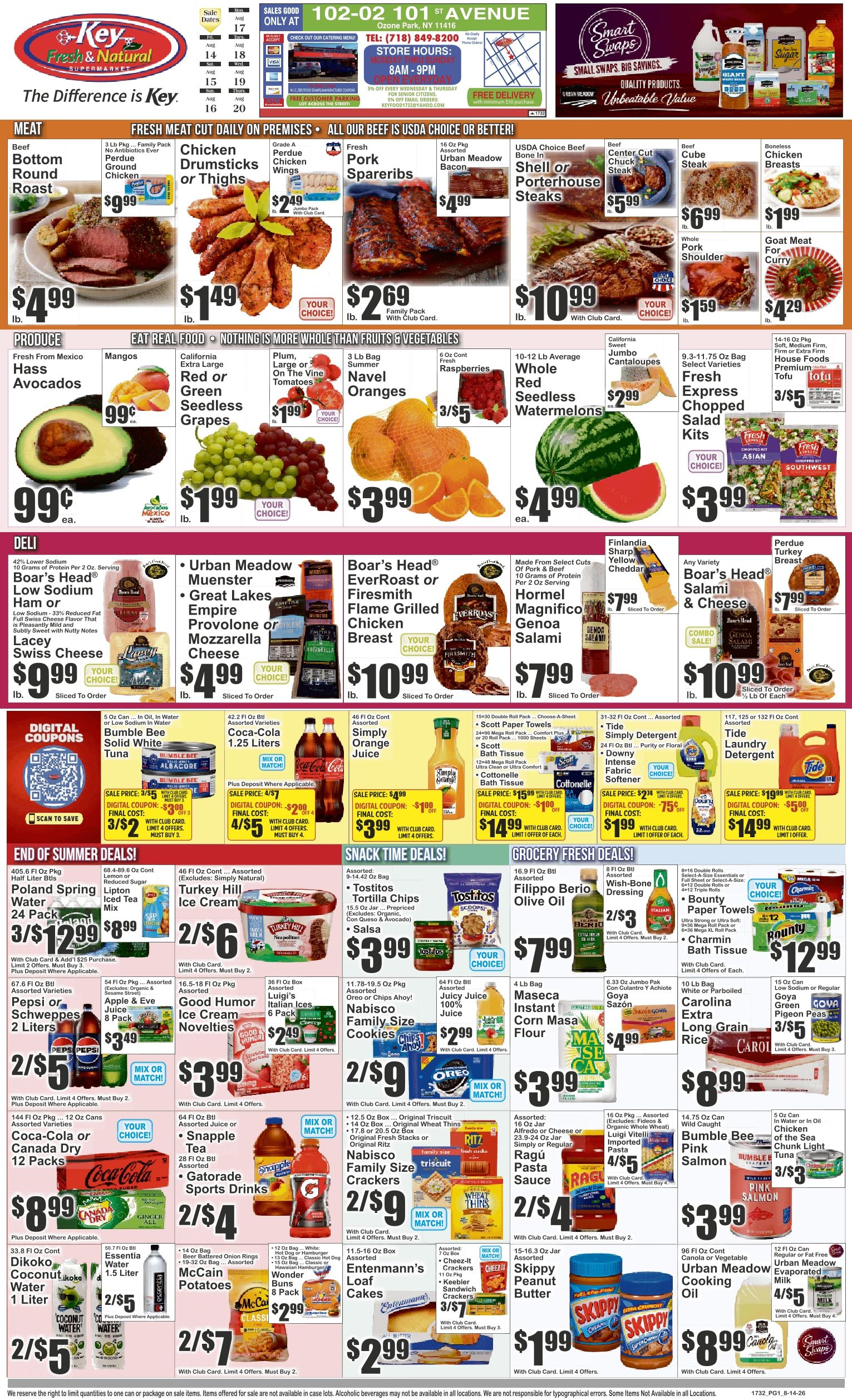 Key Fresh & Natural (102-02 101st Ave., Ozone Park, NY) Key Food Weekly Ad August 14 - 20, 2026