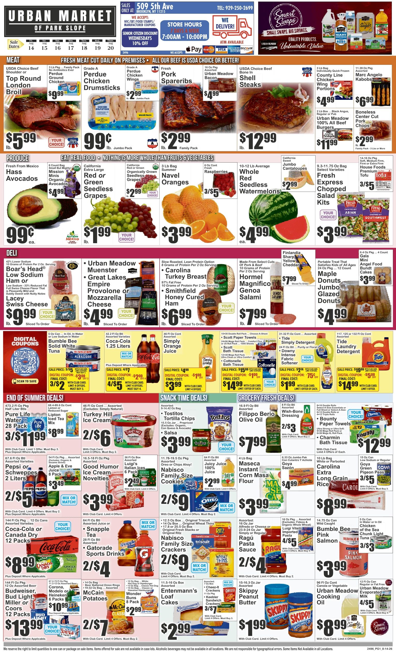 Urban Market (509 5th Avenue, Brooklyn, NY) Key Food Weekly Ad August 14 - 20, 2026