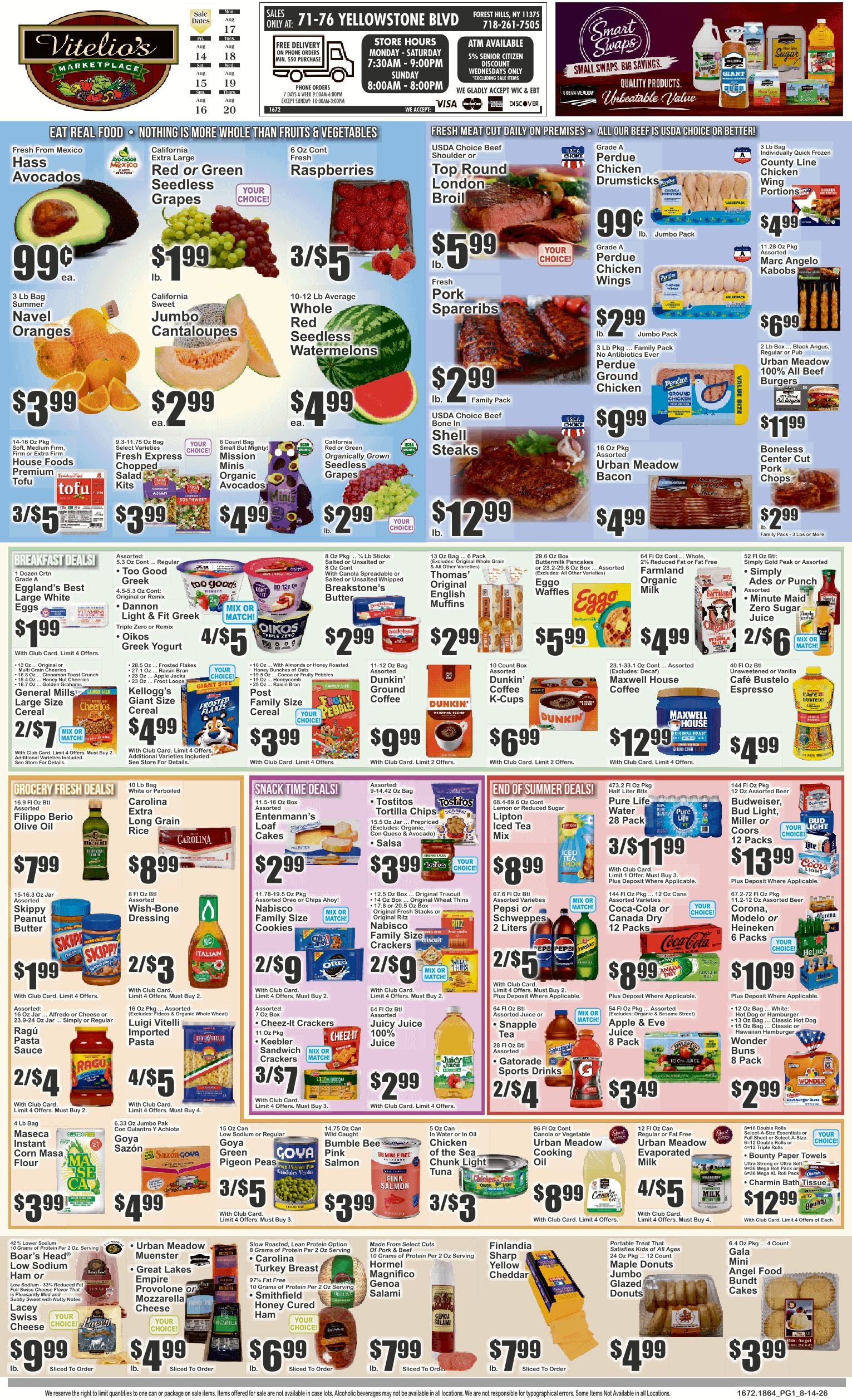Vitelio's Marketplace (Forest Hills, NY) Key Food Weekly Ad August 14 - 20, 2026