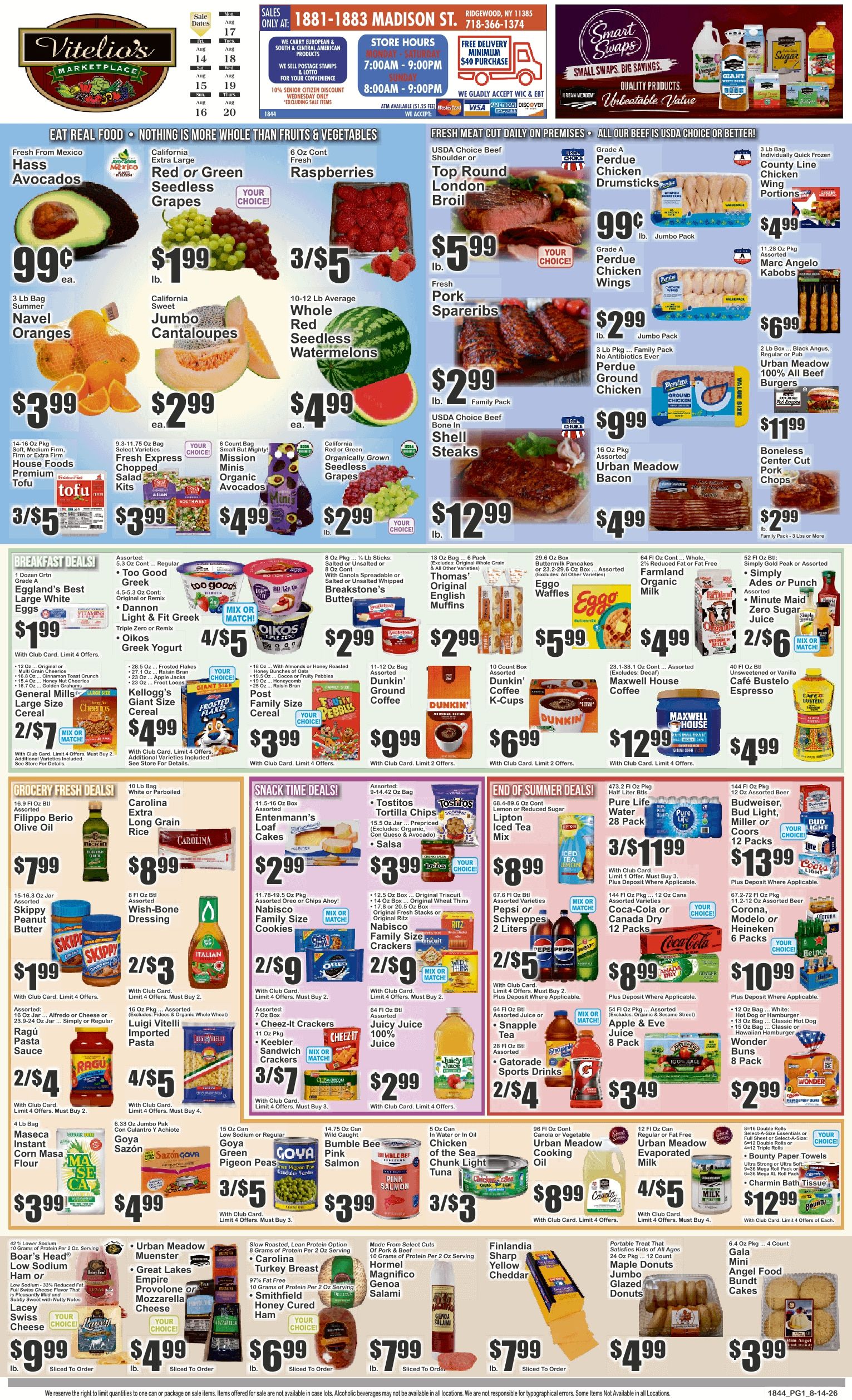 Vitelio's Marketplace (Ridgewood, NY) Key Food Weekly Ad August 14 - 20, 2026