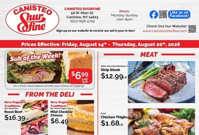 Canisteo Shurfine Weekly Ad August 14 - 20, 2026