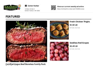 E.M. Heath Supermarket Weekly Ad August 15 - 21, 2026
