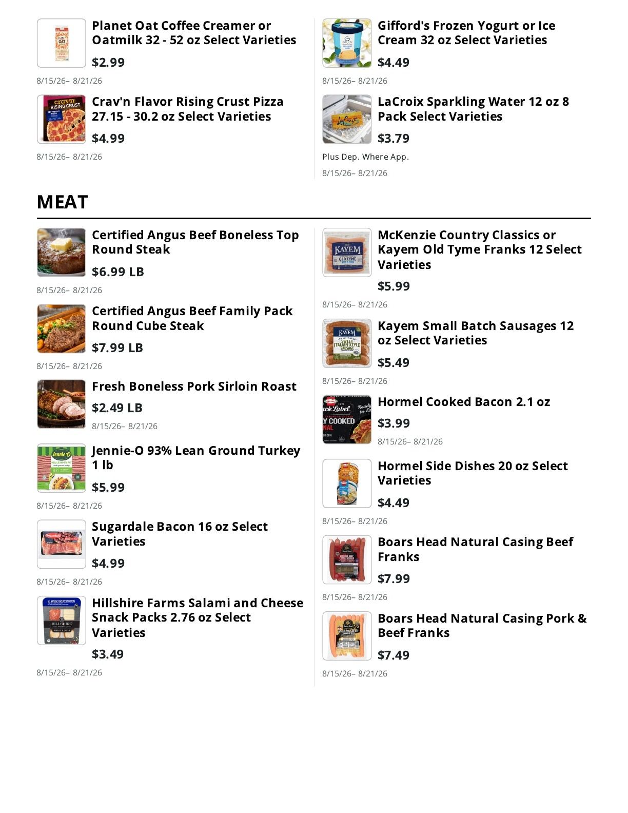 E.M. Heath Supermarket Weekly Ad August 15 - 21, 2026