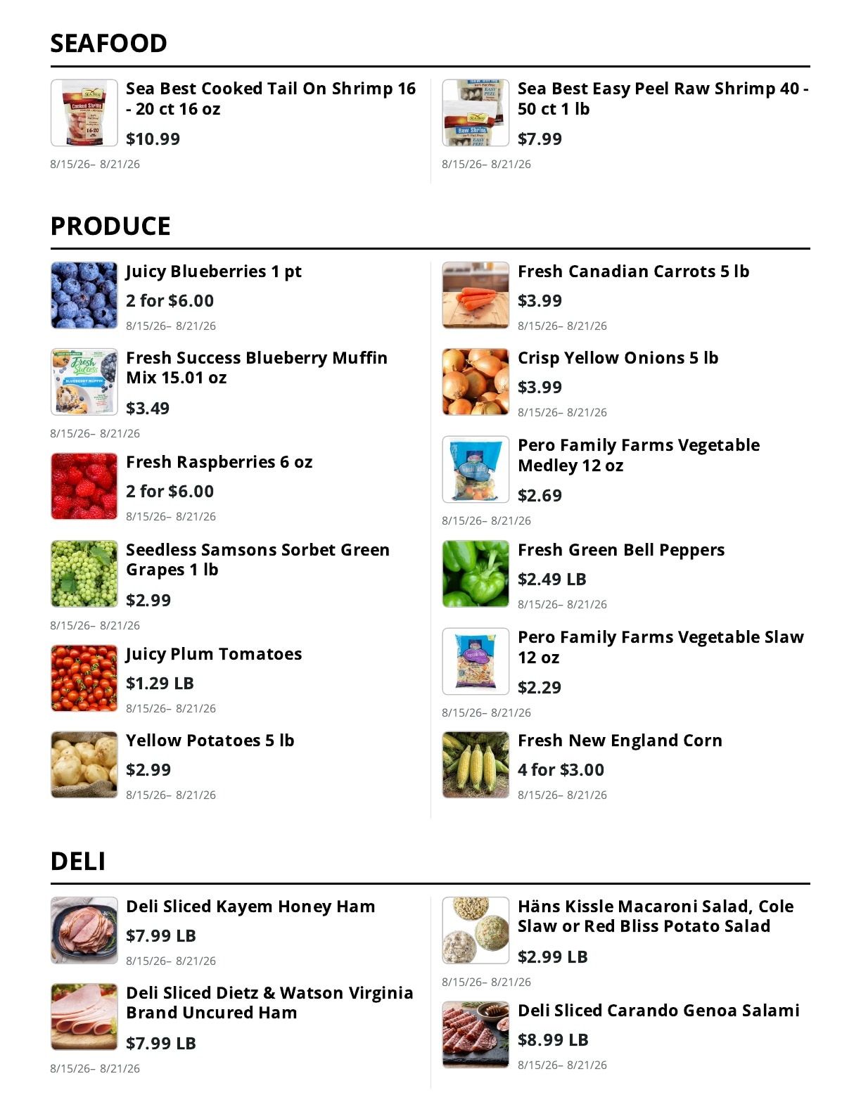 E.M. Heath Supermarket Weekly Ad August 15 - 21, 2026