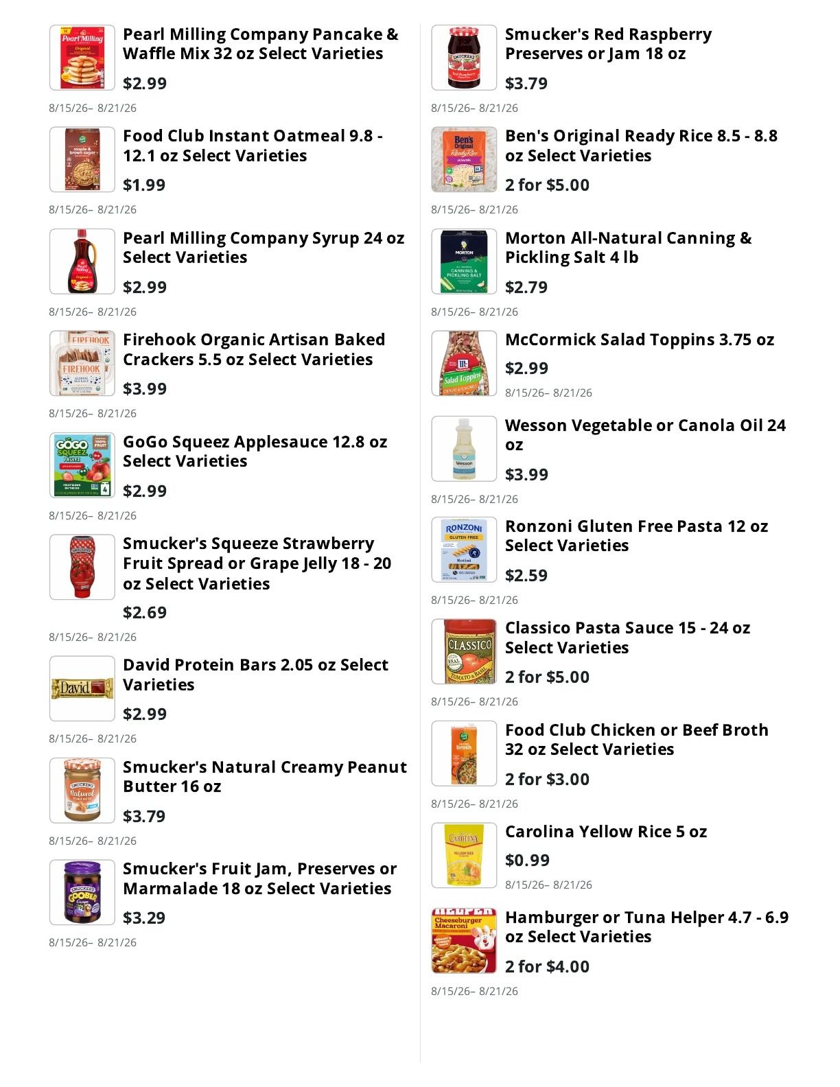 E.M. Heath Supermarket Weekly Ad August 15 - 21, 2026