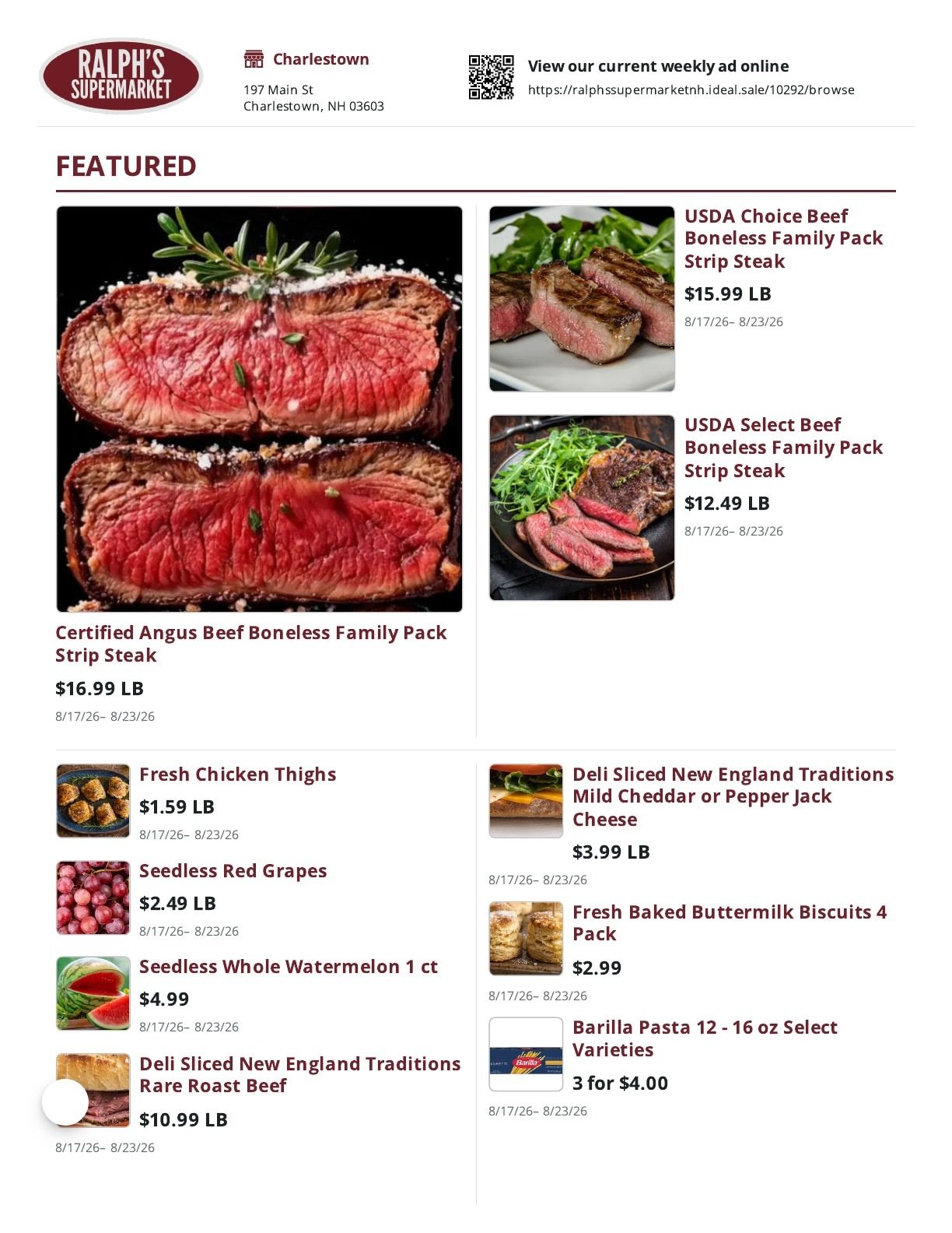 Ralph's Supermarket Weekly Ad August 17 - 23, 2026