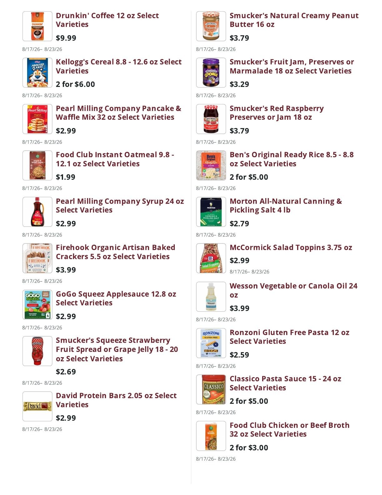 Ralph's Supermarket Weekly Ad August 17 - 23, 2026